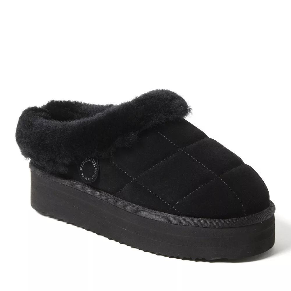 Fireside by Dearfoams Bendigo Women's Puff Platform Suede Clog Slippers, Size: 7, Brown Product Image