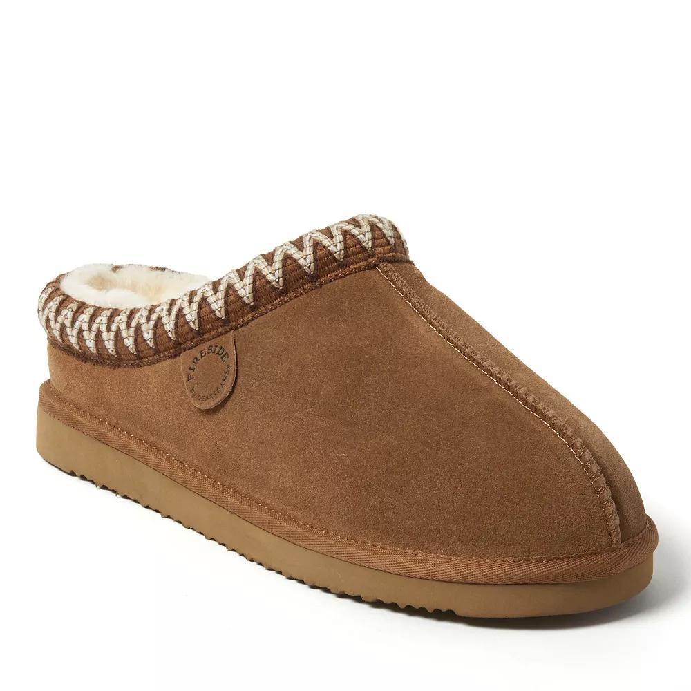 Men's Fireside by Dearfoams Grafton Genuine Shearling Clog With Taping Slippers, Size: 10, Loden Product Image