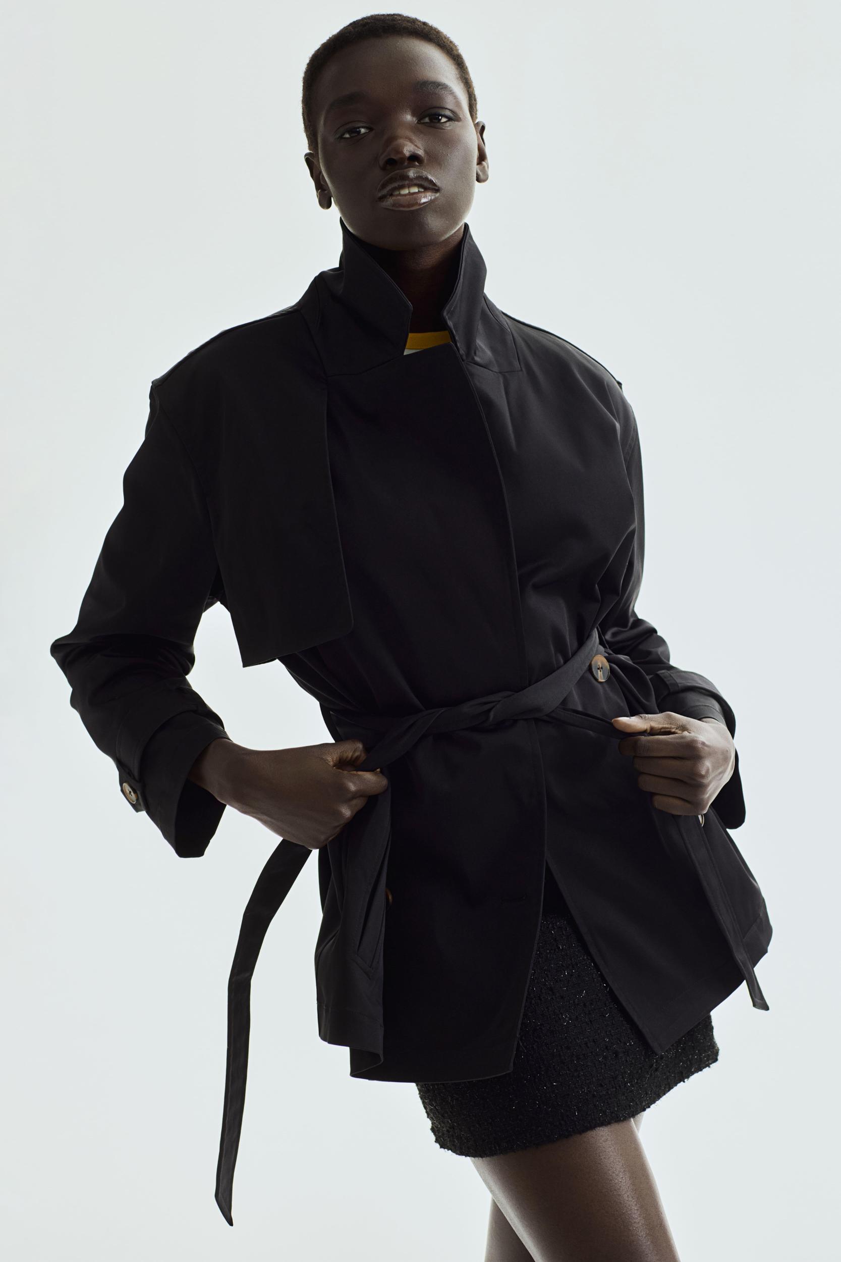 Short Twill Trench Coat Product Image