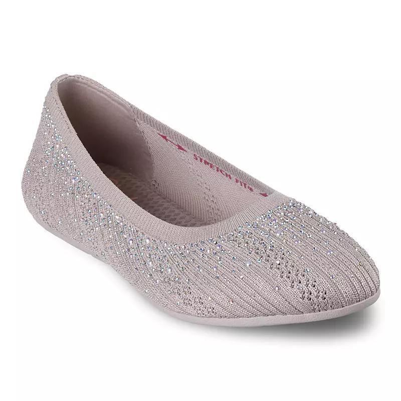 Skechers Cleo® 2.0 Glitzy Daze Women's Flats, Size: 9.5, Black Product Image