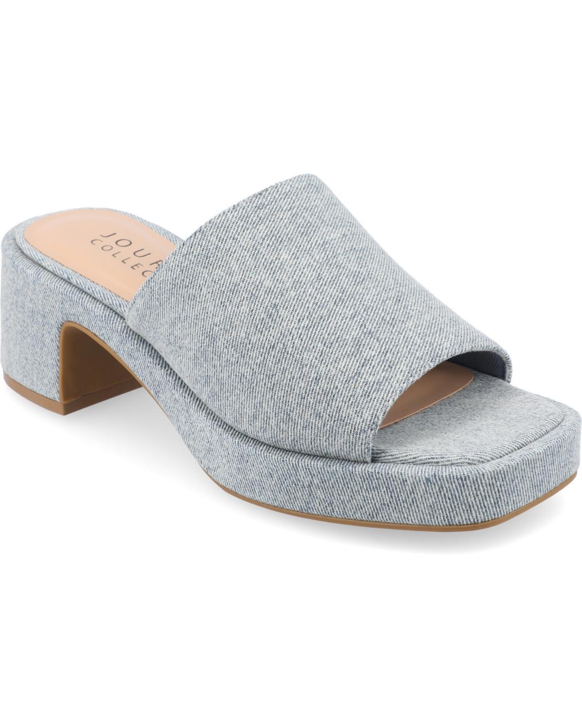 Journee Bessa Women's Tru Comfort Foam Slip On Platform Sandals, Size: 11, Light Blue Product Image