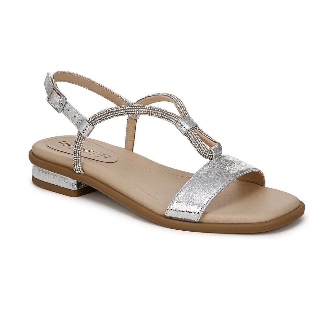 LifeStride Radiant Women's Slingback Sandals, Size: 6, Silver Faux Leather Product Image