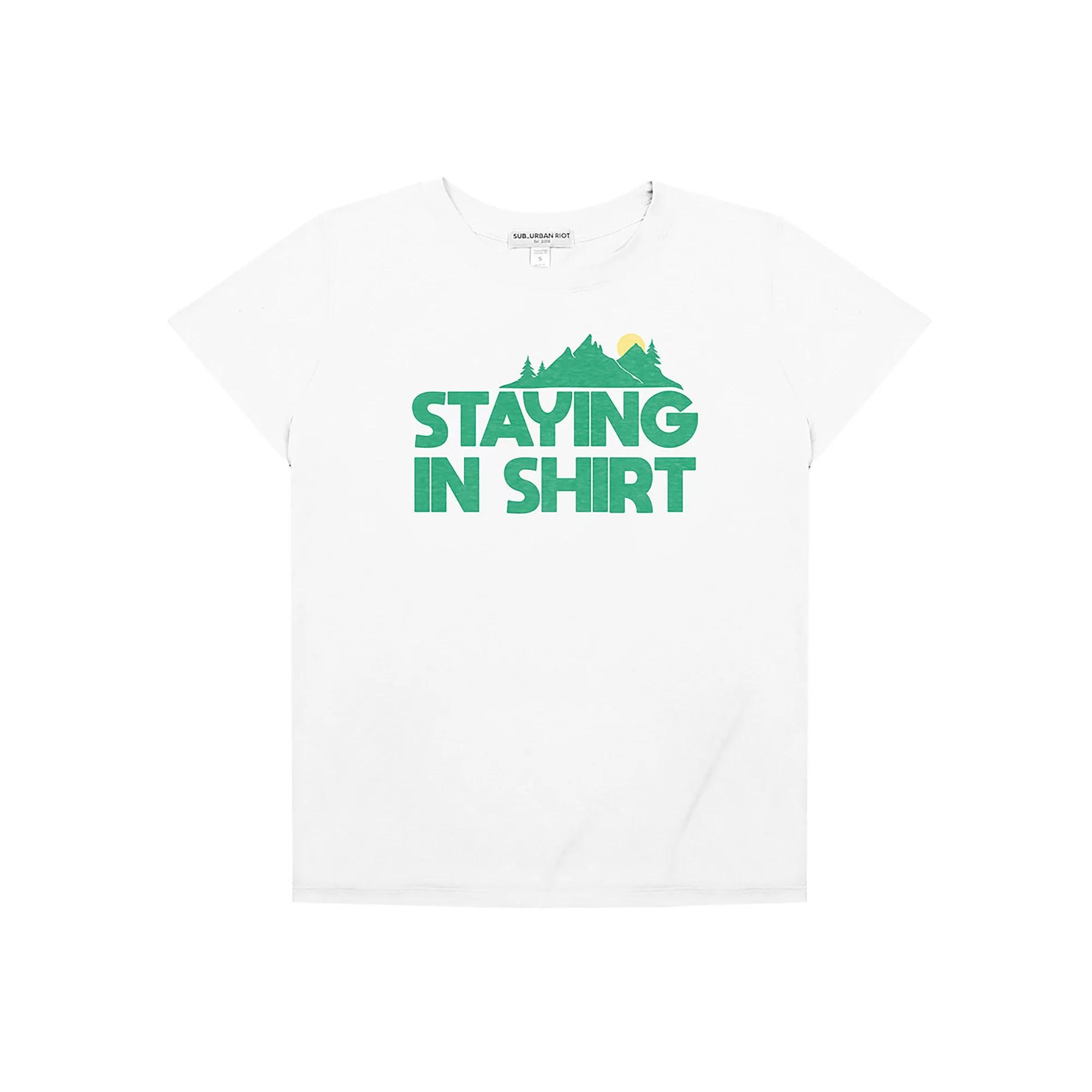 Women's Suburban Riot Staying In Shirt Loose Fit Graphic Tee, Girl's, Size: XS, White Product Image