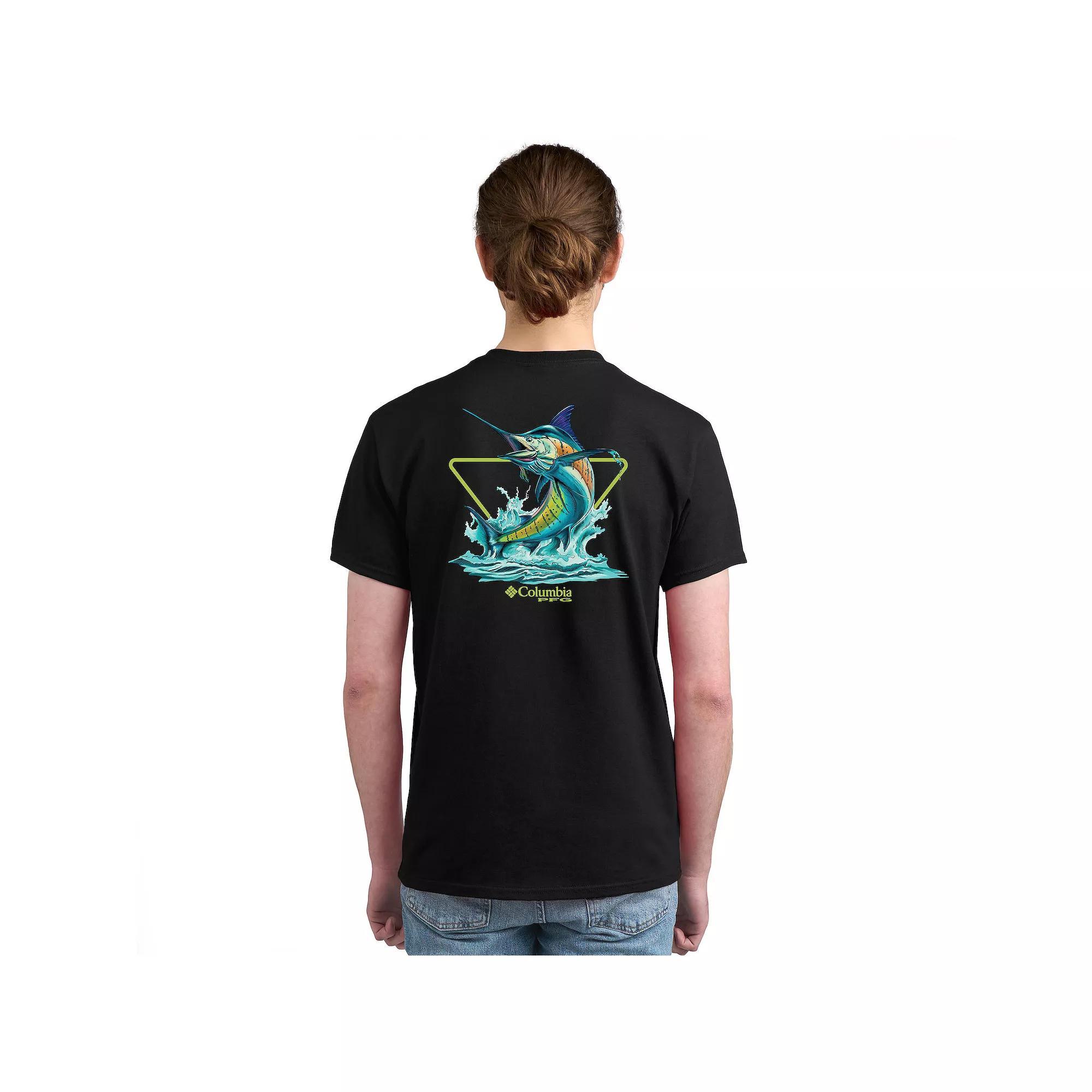 Men's Columbia PFG Short Sleeve Graphic Tee, Size: XXL, Black Fish Product Image
