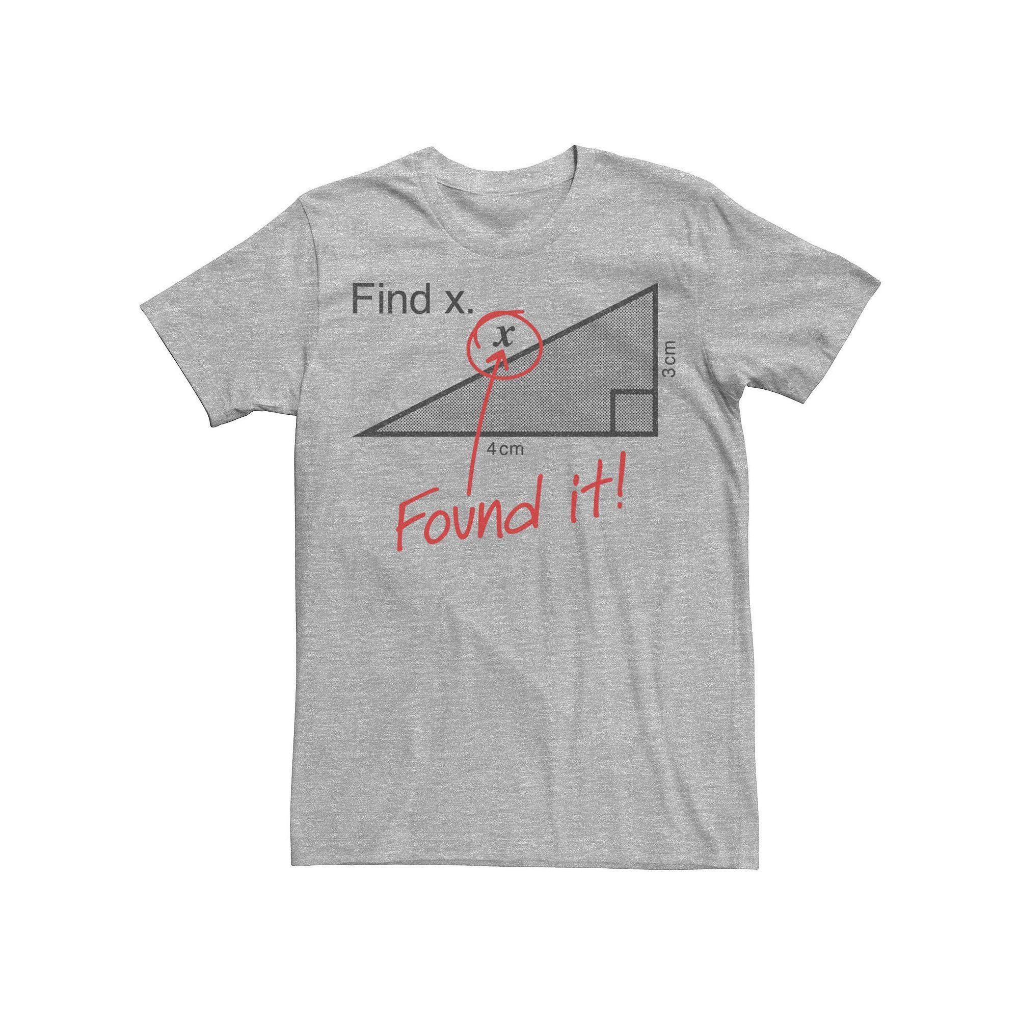Men's Find X Math Humor Graphic Tee, Size: XL, Athletic Grey Product Image