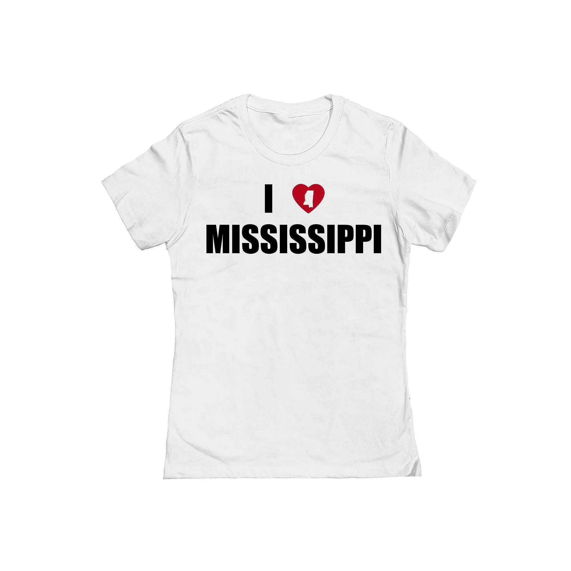 Junior's I Heart Mississippi Graphic Tee, Women's, Size: XXL, White Product Image