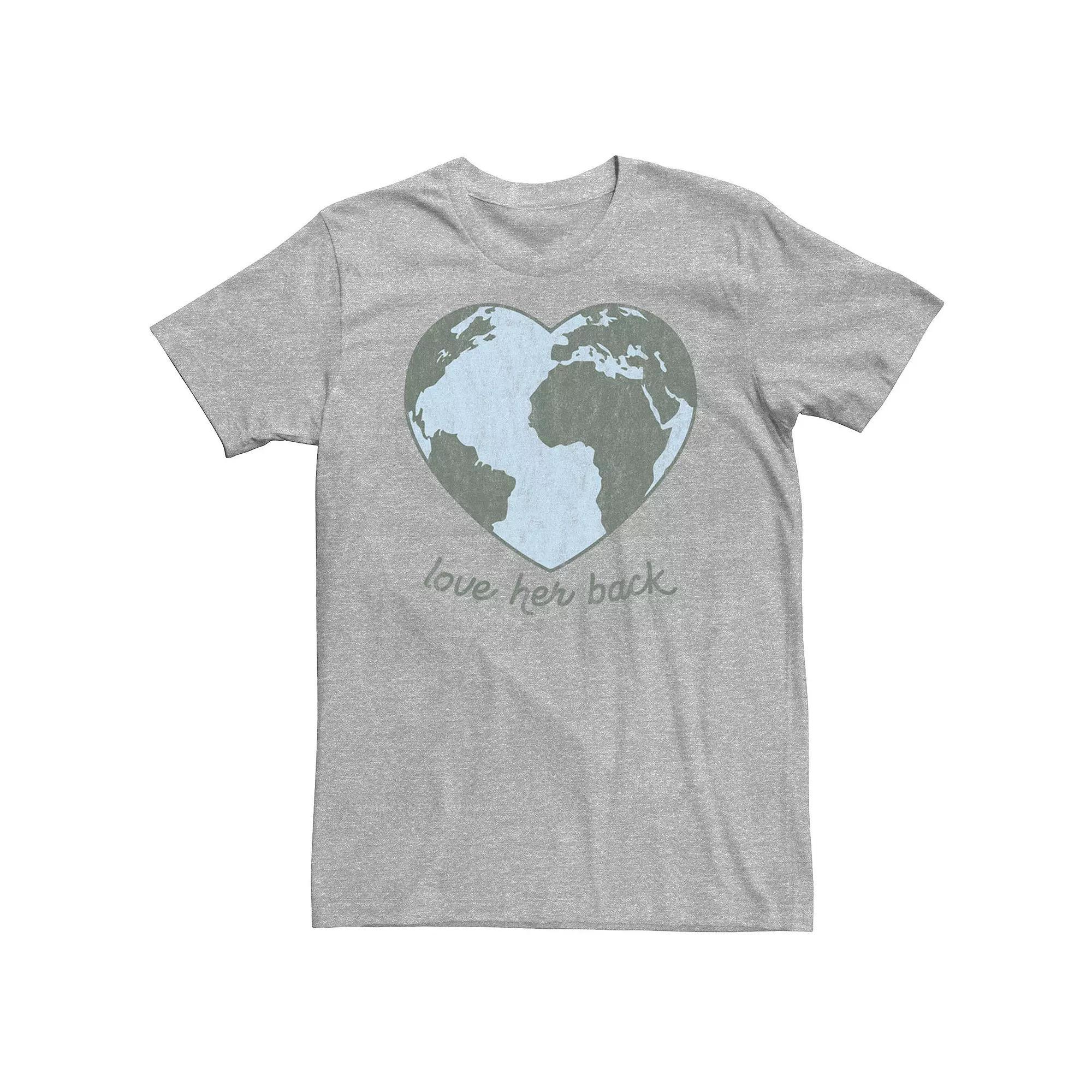 Big & Tall Trendy Earth Heart Tee, Men's, Size: XXL Tall, Athletic Grey Product Image
