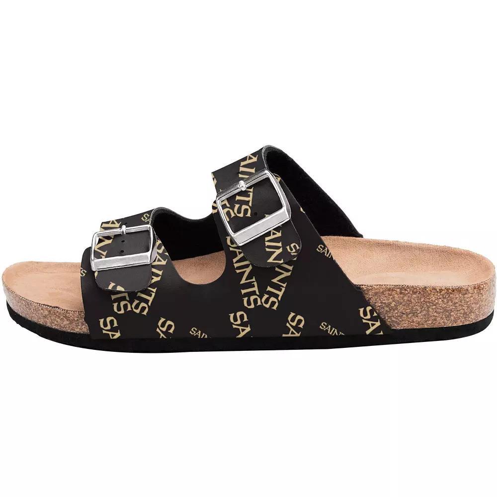 Women's FOCO New Orleans Saints Mini Print Double-Buckle Sandals, Size: Small, Brown Product Image