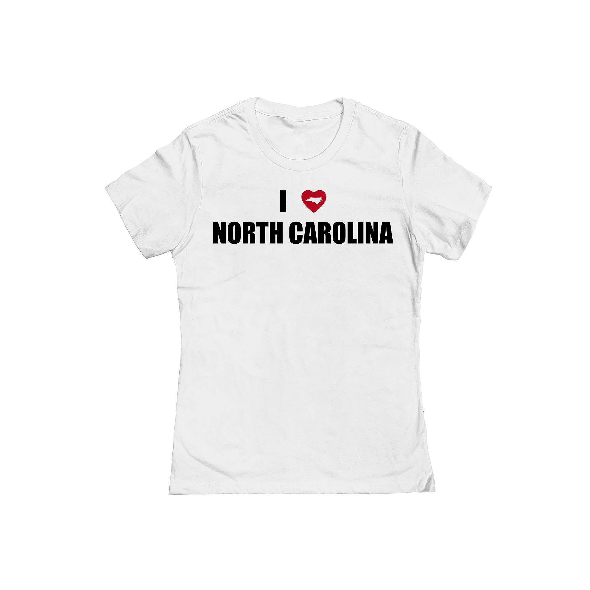 Junior's I Heart North Carolina Graphic Tee, Women's, Size: XL, White Product Image