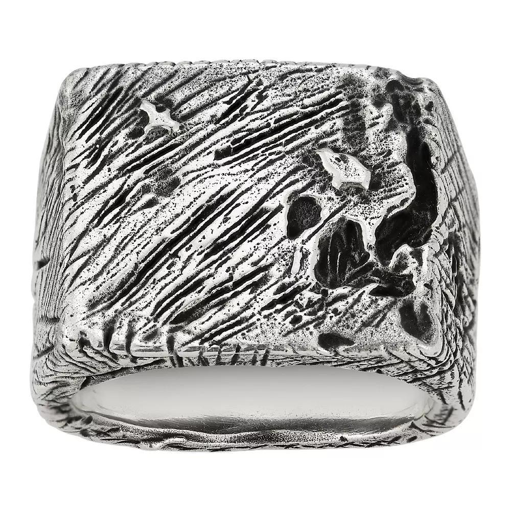Menster Sterling Silver Oxidized Square Signet Ring, Men's, Size: 10 Product Image