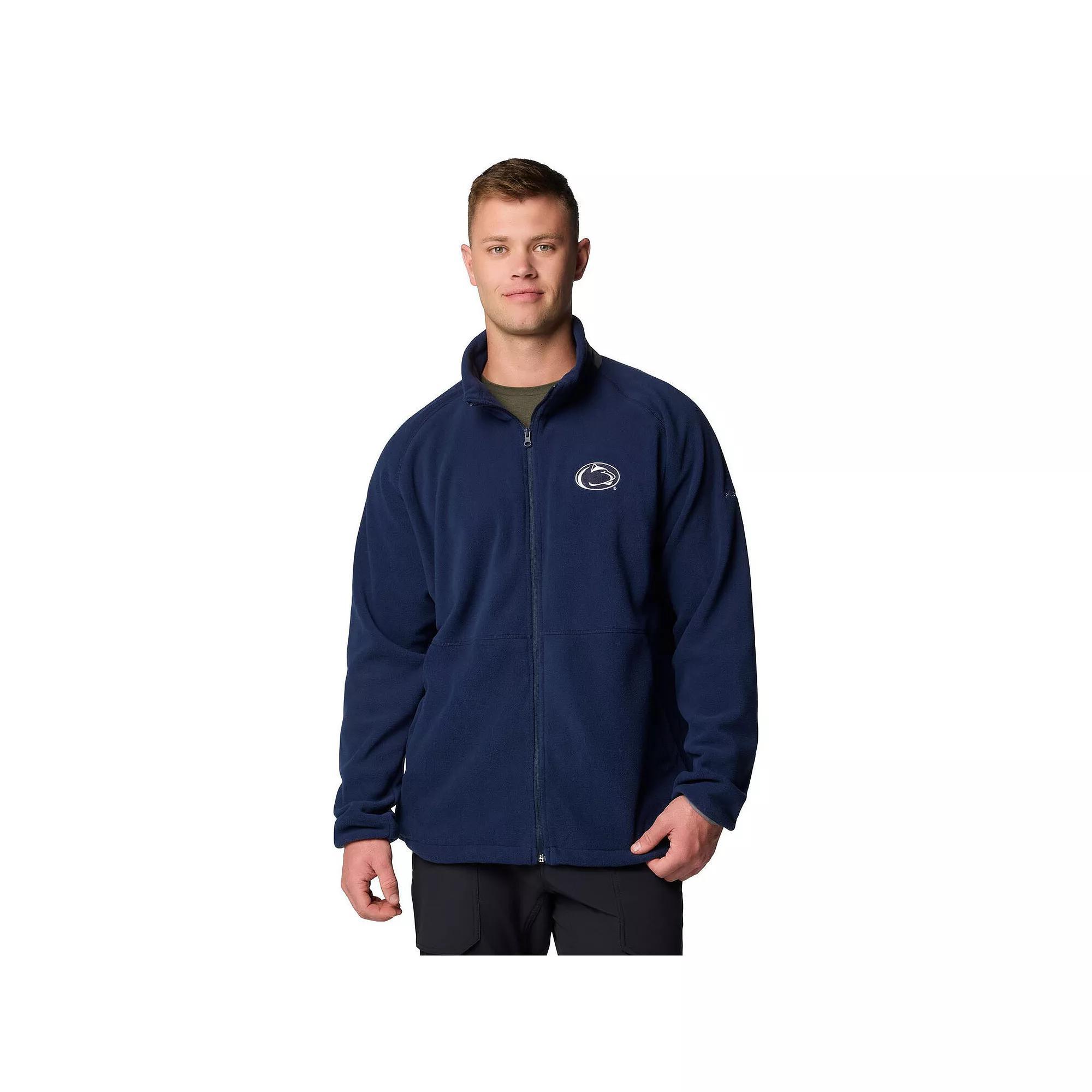 Men's Columbia  Navy Penn State Nittany Lions Flanker IV Fleece Raglan Full-Zip Jacket, Size: 2XL, Blue Product Image