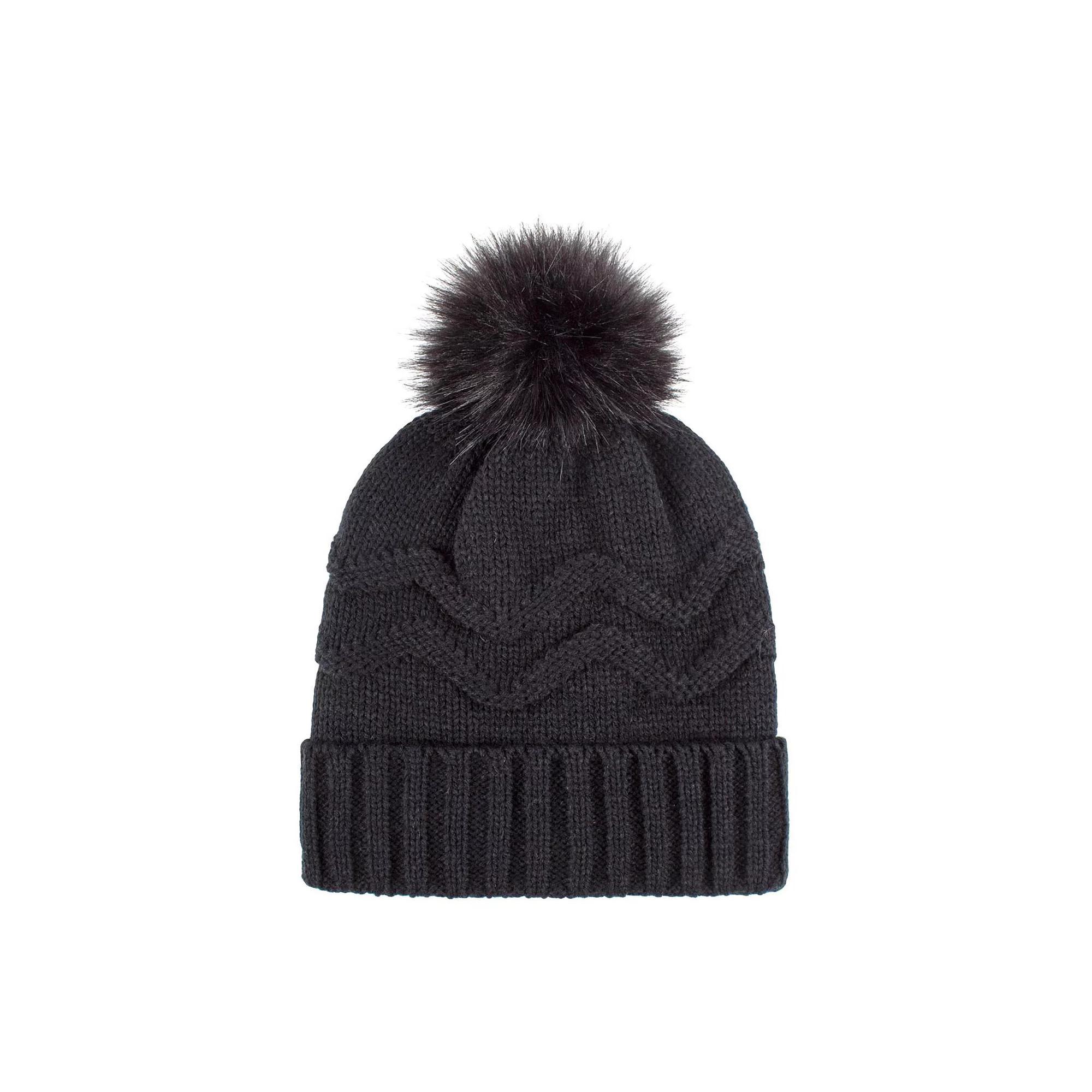 Women's Heat Holders Heatweaver Textured Pom Pom Hat, Cloud Gray Product Image