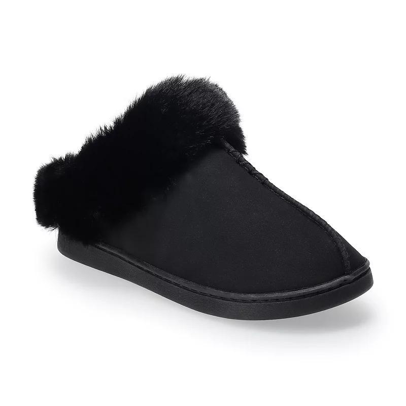 LC Lauren Conrad Allis Faux Fur Cuff Clog Women's Slippers, Size: Medium, Black Product Image