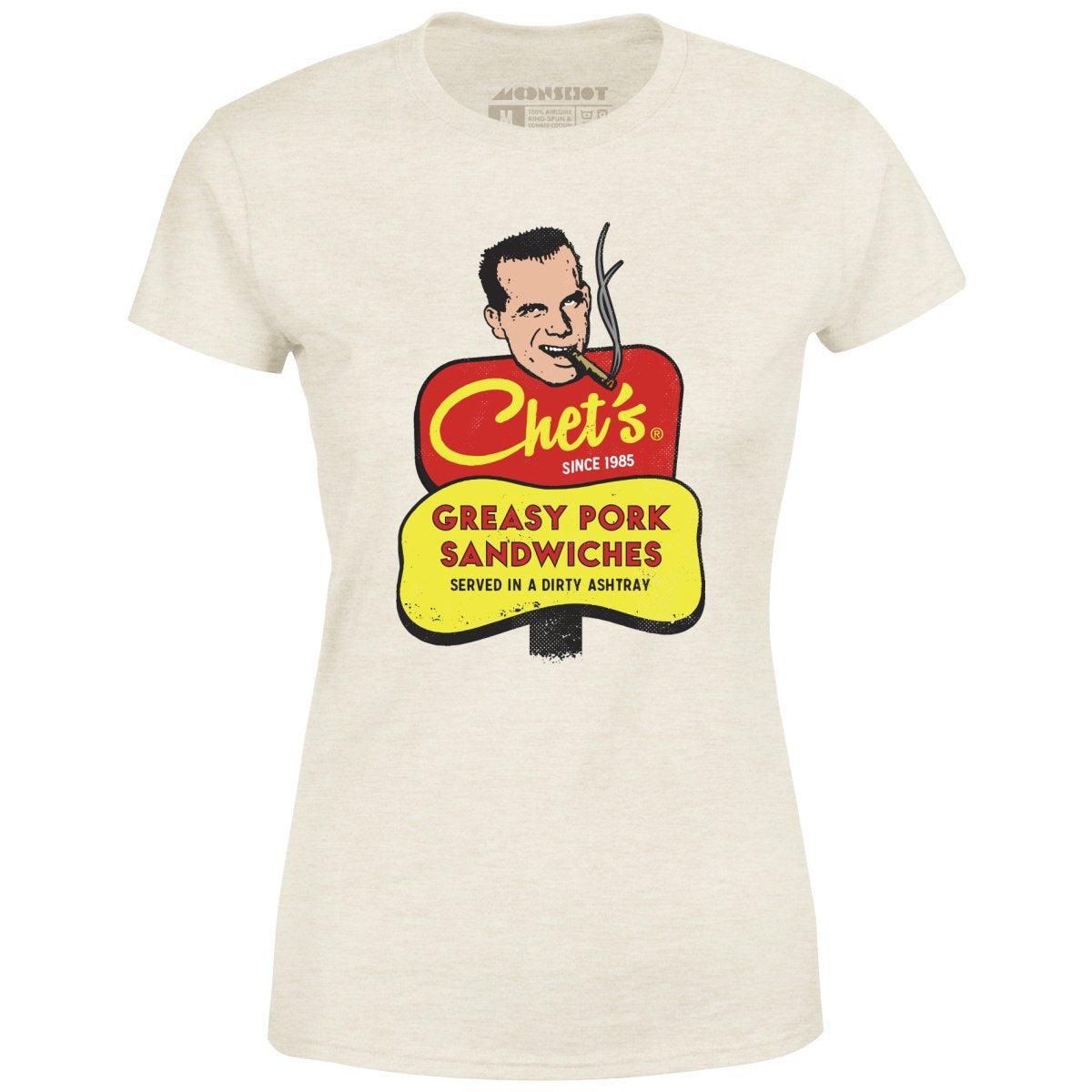 Chet's Greasy Pork Sandwiches - Women's T-Shirt Female Product Image