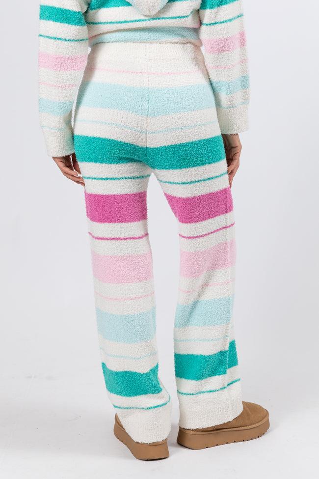 Heart On The Line Multi Striped Fuzzy Lounge Pants FINAL SALE Product Image