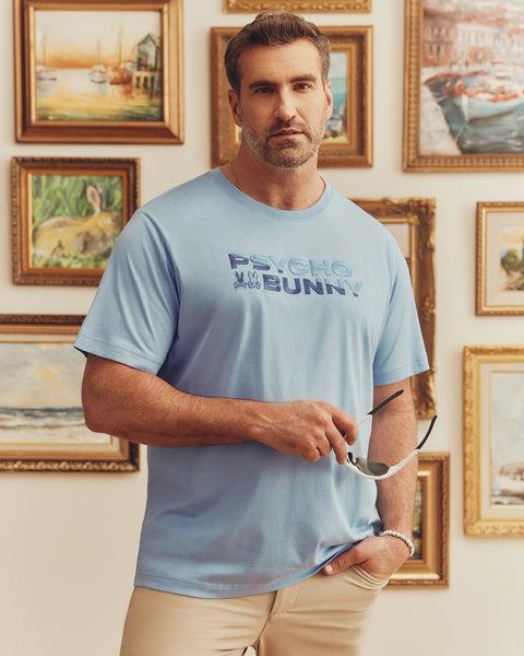Men's Big And Tall Berni Embroidered Wordmark Graphic Tee 472 SERENITY / 3XL Product Image
