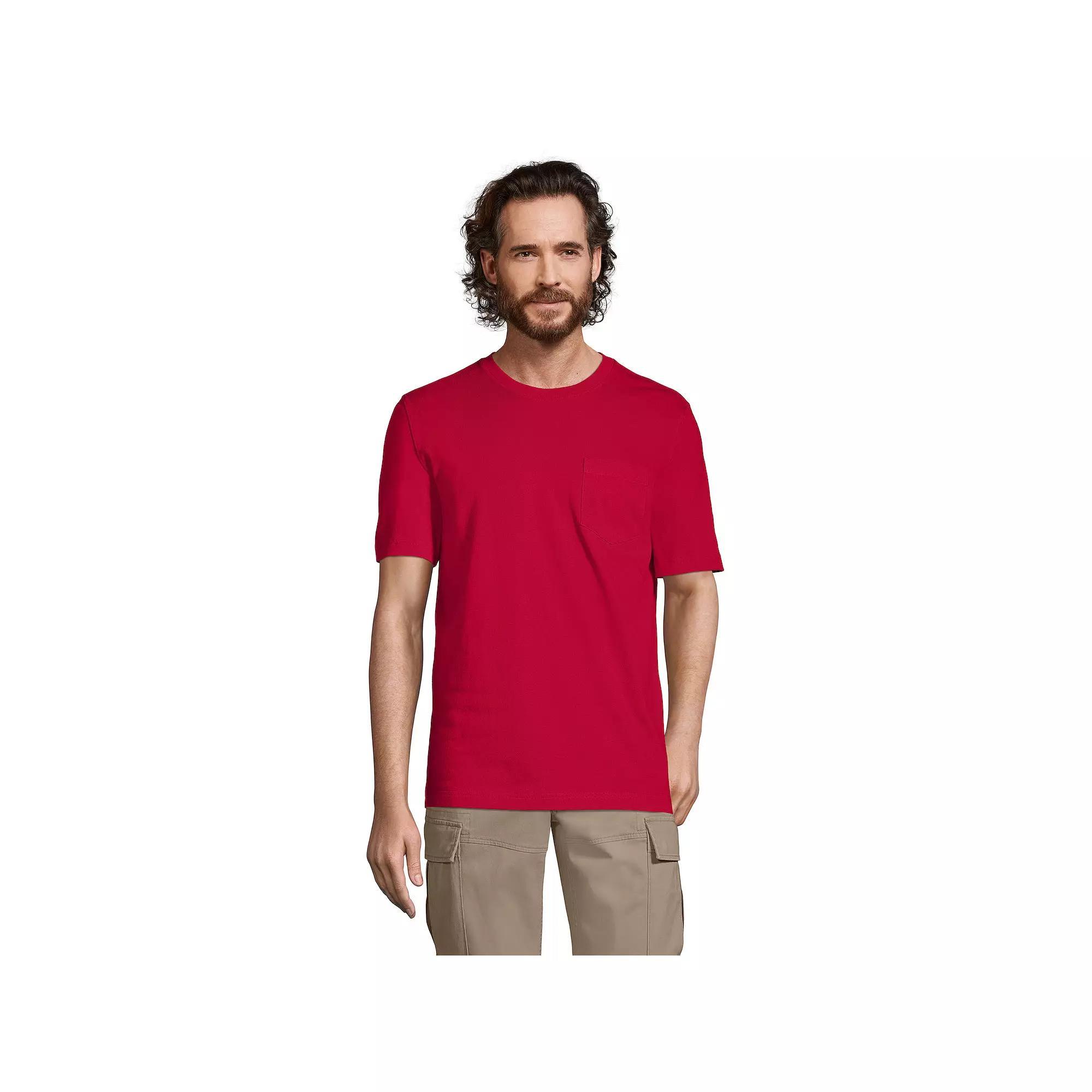 Men's Land's End Super-T Short Sleeve T-Shirt with Pocket, Size: XL, Rich Red Product Image