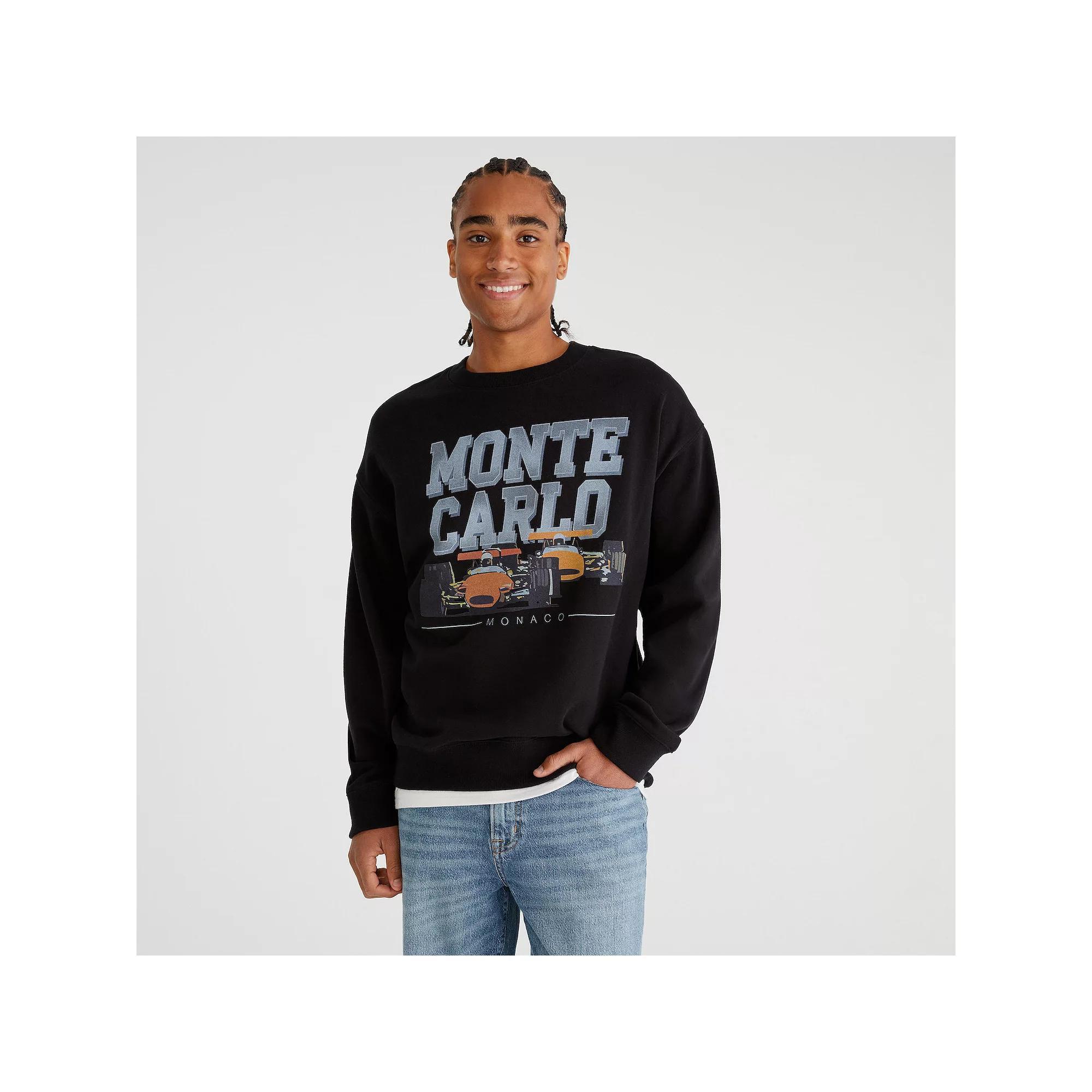Men's Aeropostale Crewneck Graphic Sweatshirt, Size: Small, Dark Black Product Image