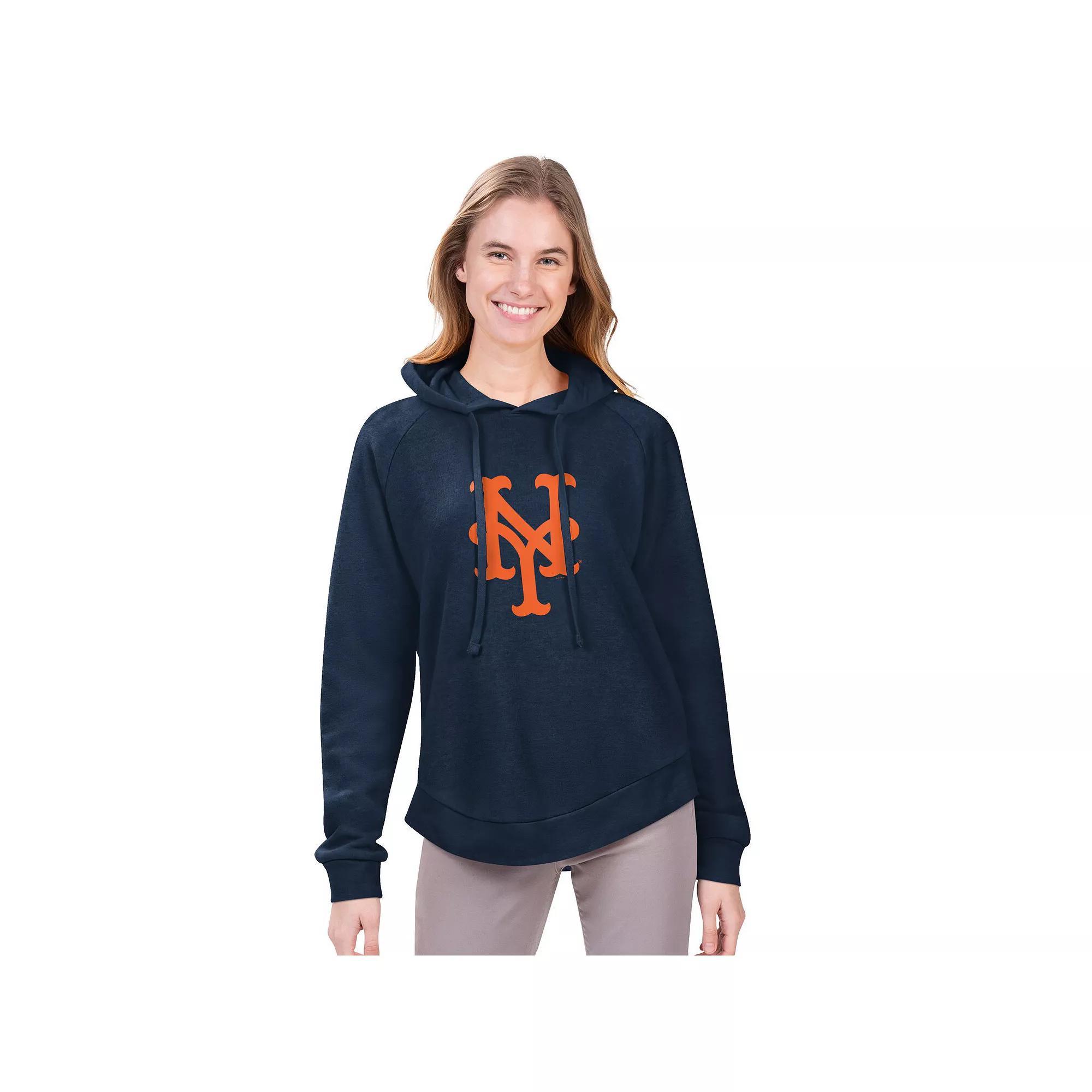 Women's G-III 4Her by Carl Banks  Navy New York Yankees Jordan Angel Raglan Fleece Pullover Hoodie, Size: XL, Blue Product Image