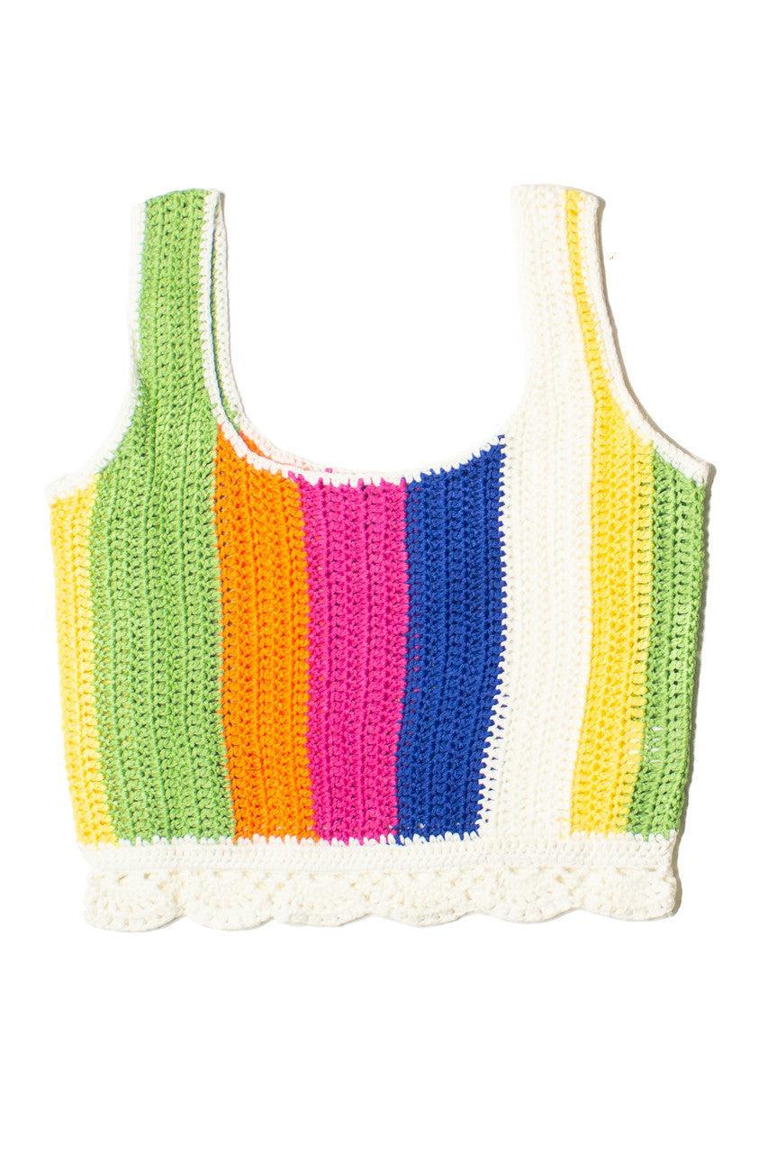 Orchid Stripe Crochet Tank Product Image
