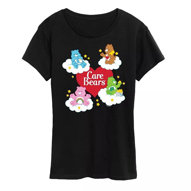Womens Care Bears Heart And Bear Logo Graphic Tee Grey Blue Product Image