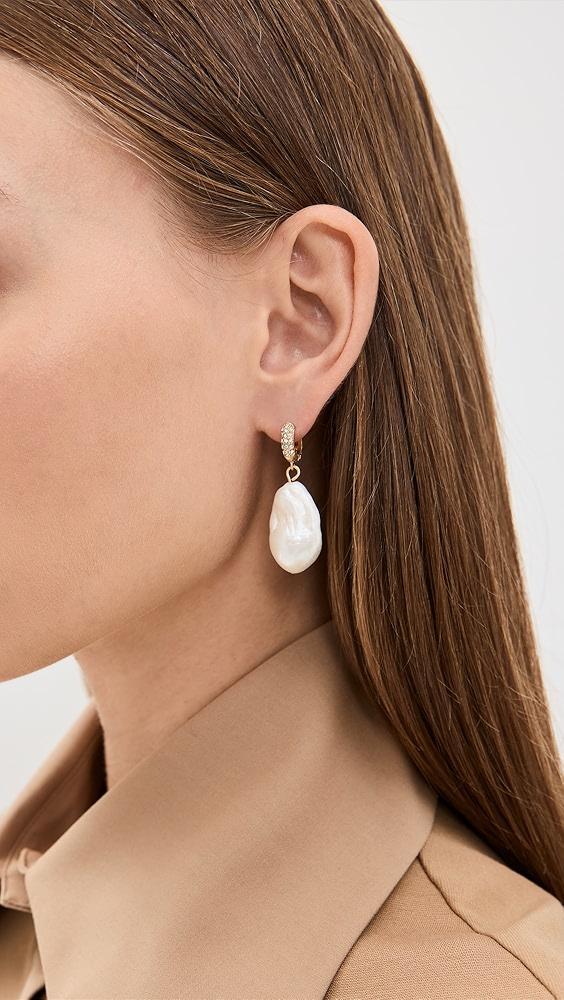Clare V. Baroque Pearl Pave Earrings | Shopbop Product Image