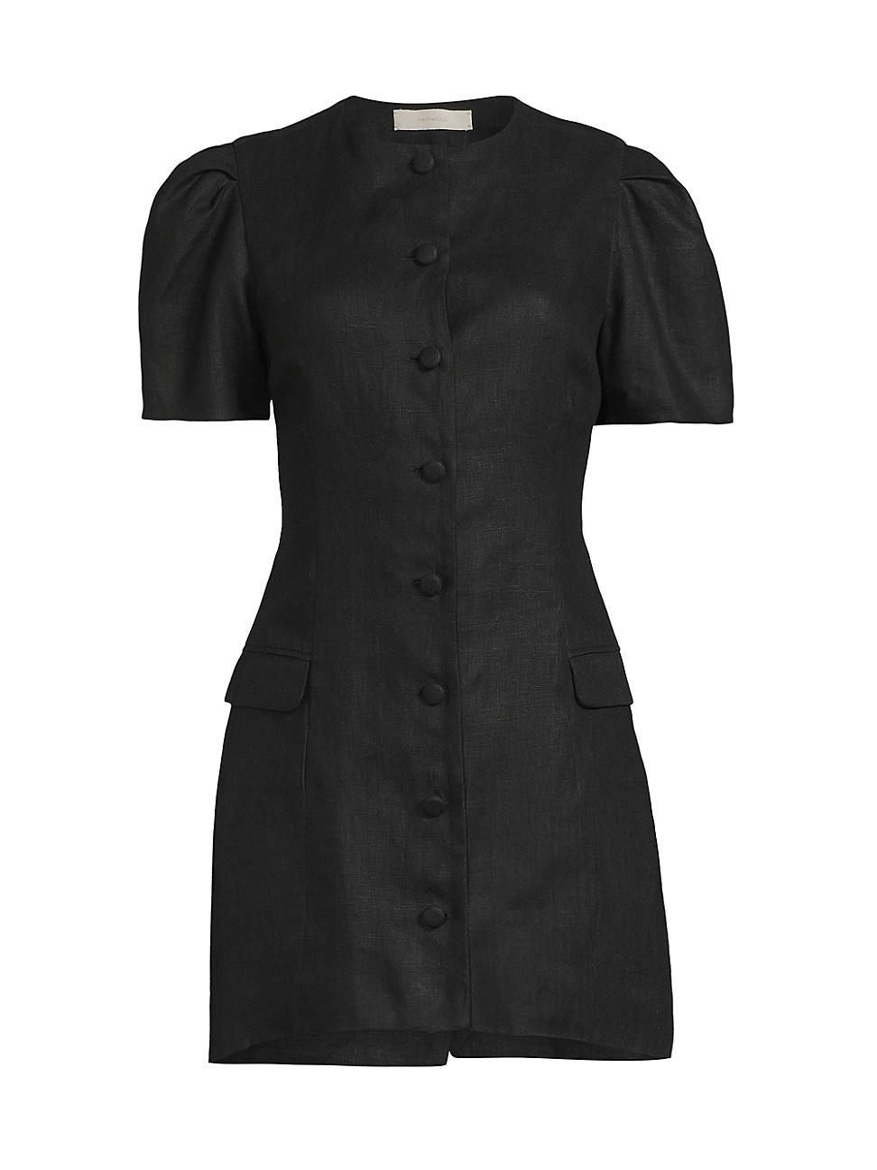 Womens Emma Button-Front Linen Minidress Product Image