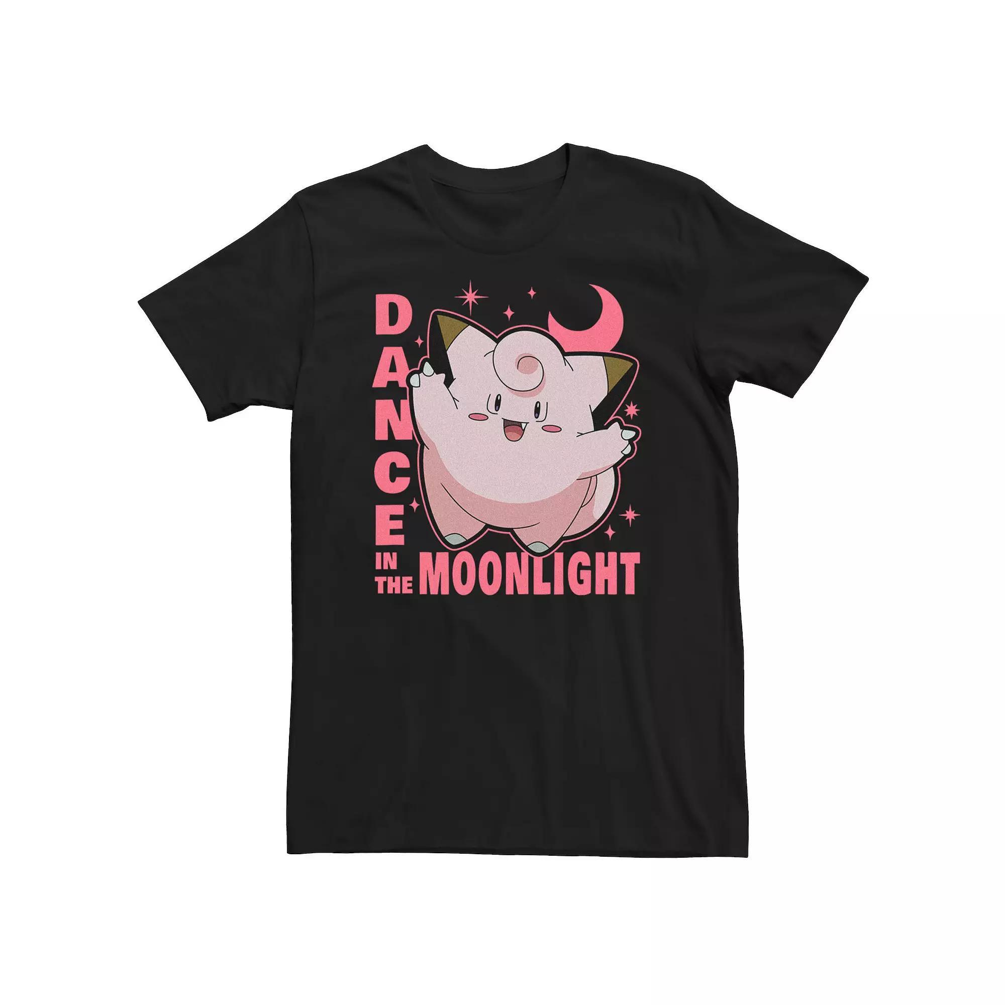 Big & Tall Pokemon Clefairy Dance In The Moonlight Graphic Tee, Men's, Size: 3XL, Black Product Image