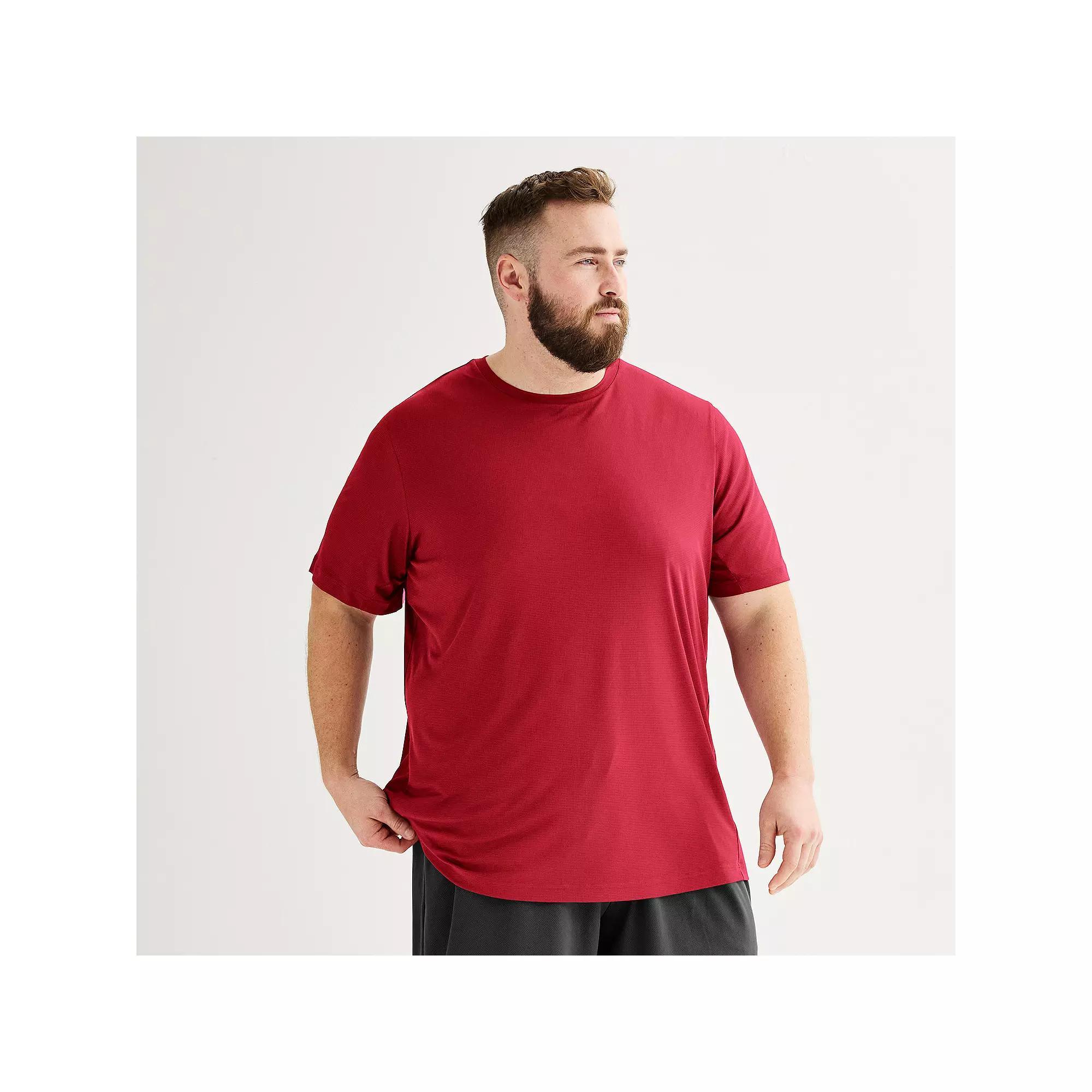 Big & Tall Tek Gear® Dry Tek Tee, Men's, Size: XL Tall, Red Grid Product Image