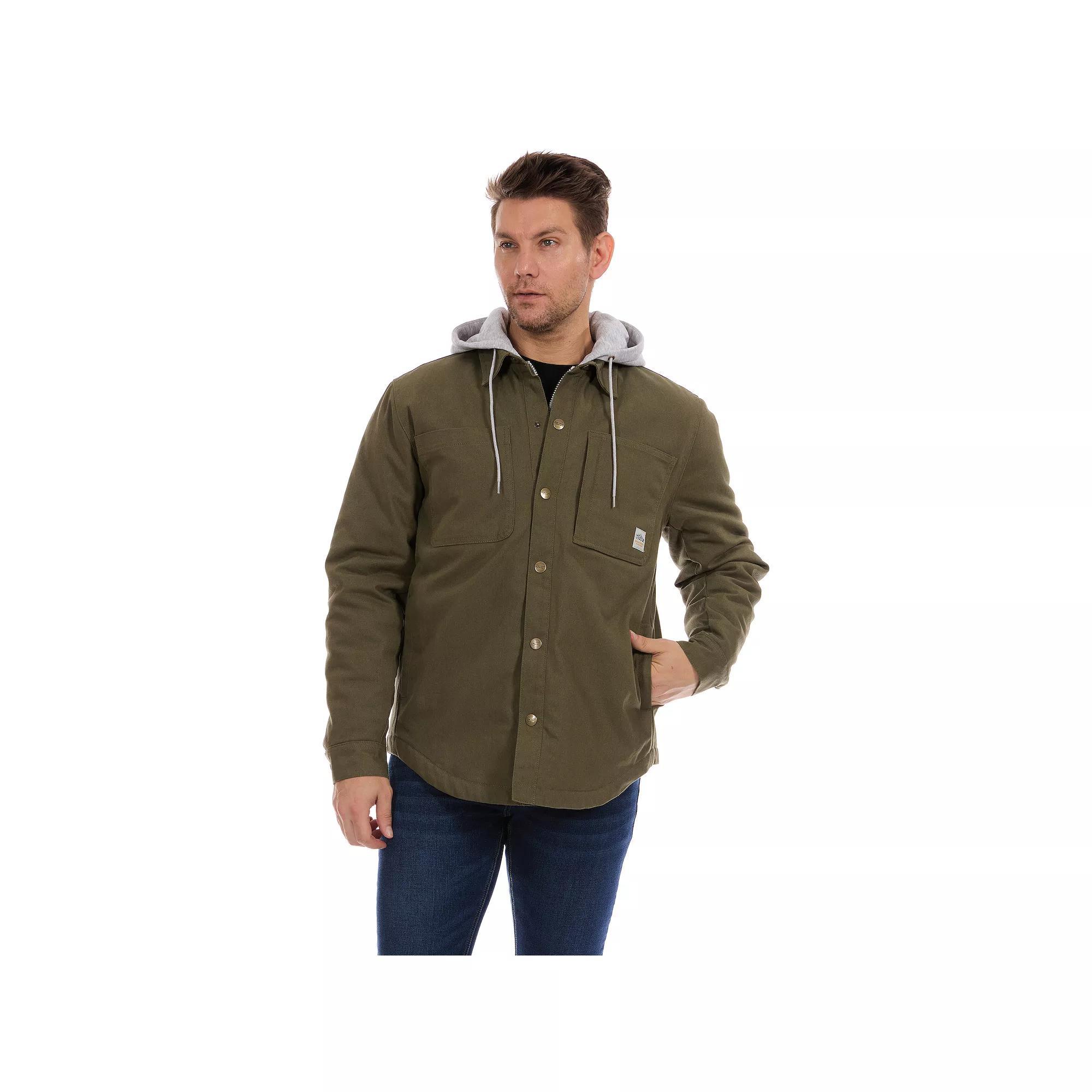 Men's Bass Creek Outfitters® Duck Canvas Hooded Shirt Jacket, Size: XL, Green Product Image