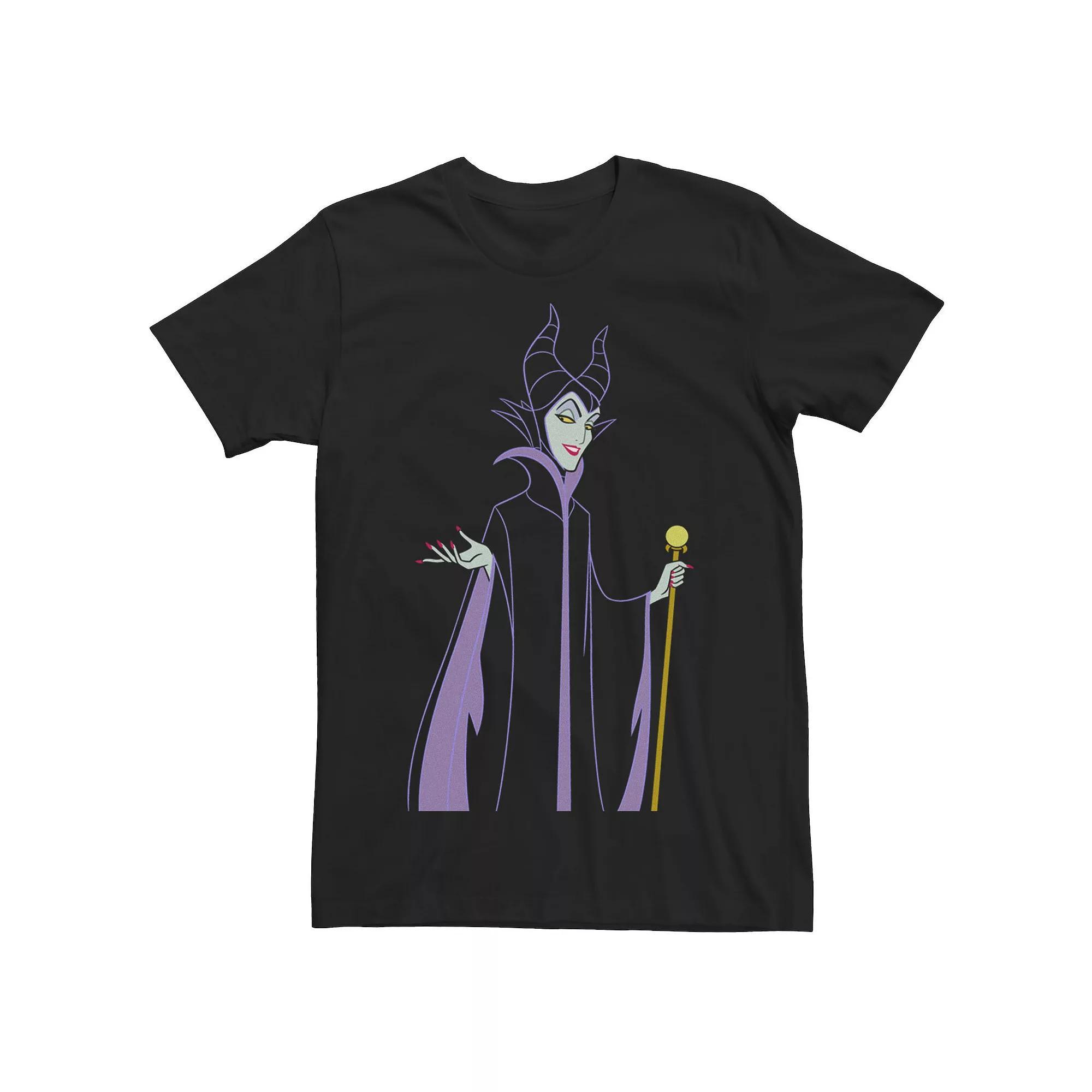 Disney's Maleficent Smirk Line Art Portrait Men's Tee, Boy's, Size: Medium, Black Product Image