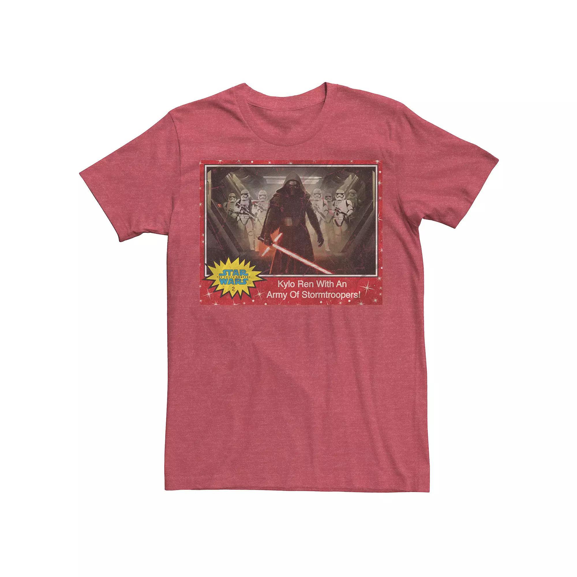 Men's Star Wars Kylo Ren And Army Of Stormtroopers Poster Tee, Size: Small, Red Grey Product Image