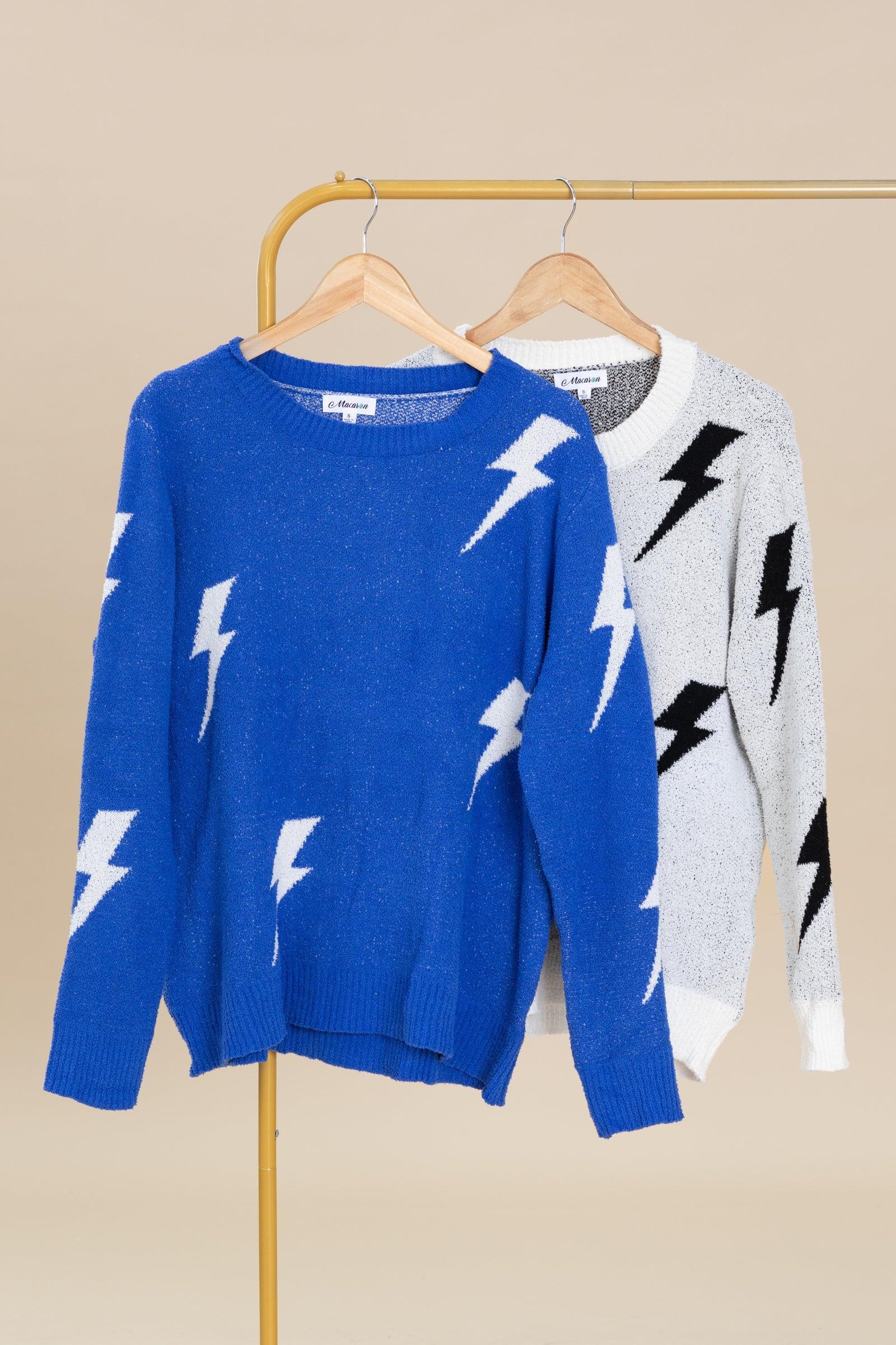 Lightning Pattern Soft Knit Sweaters Product Image