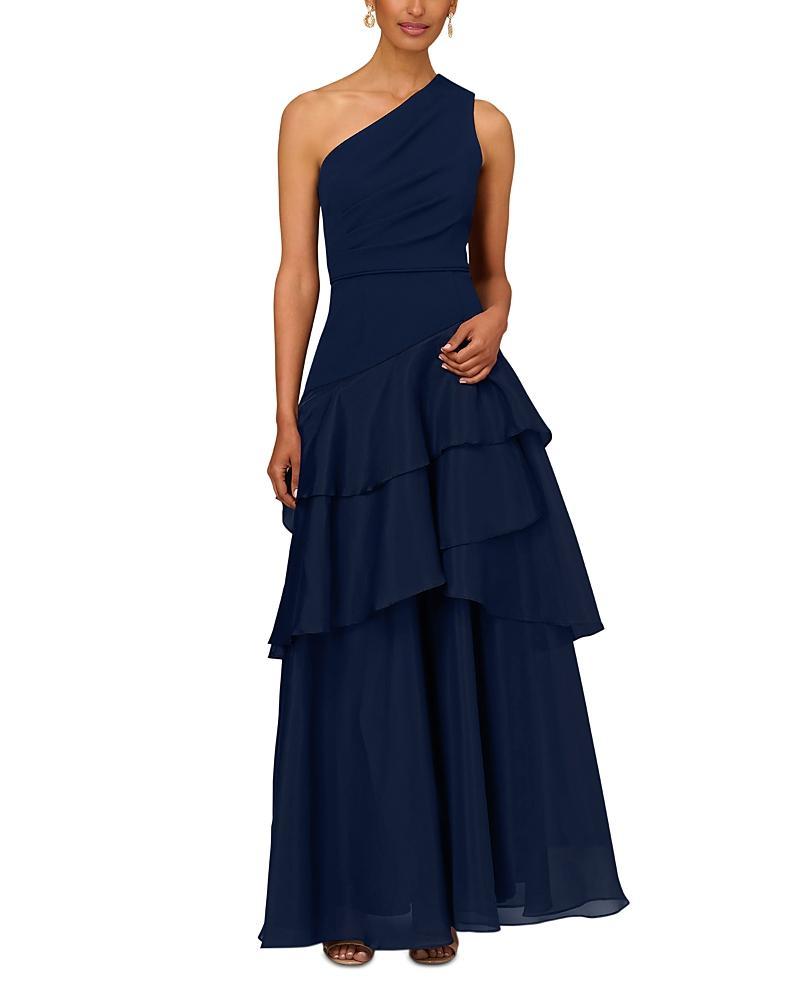 Aidan Mattox One Shoulder Tiered Gown Product Image