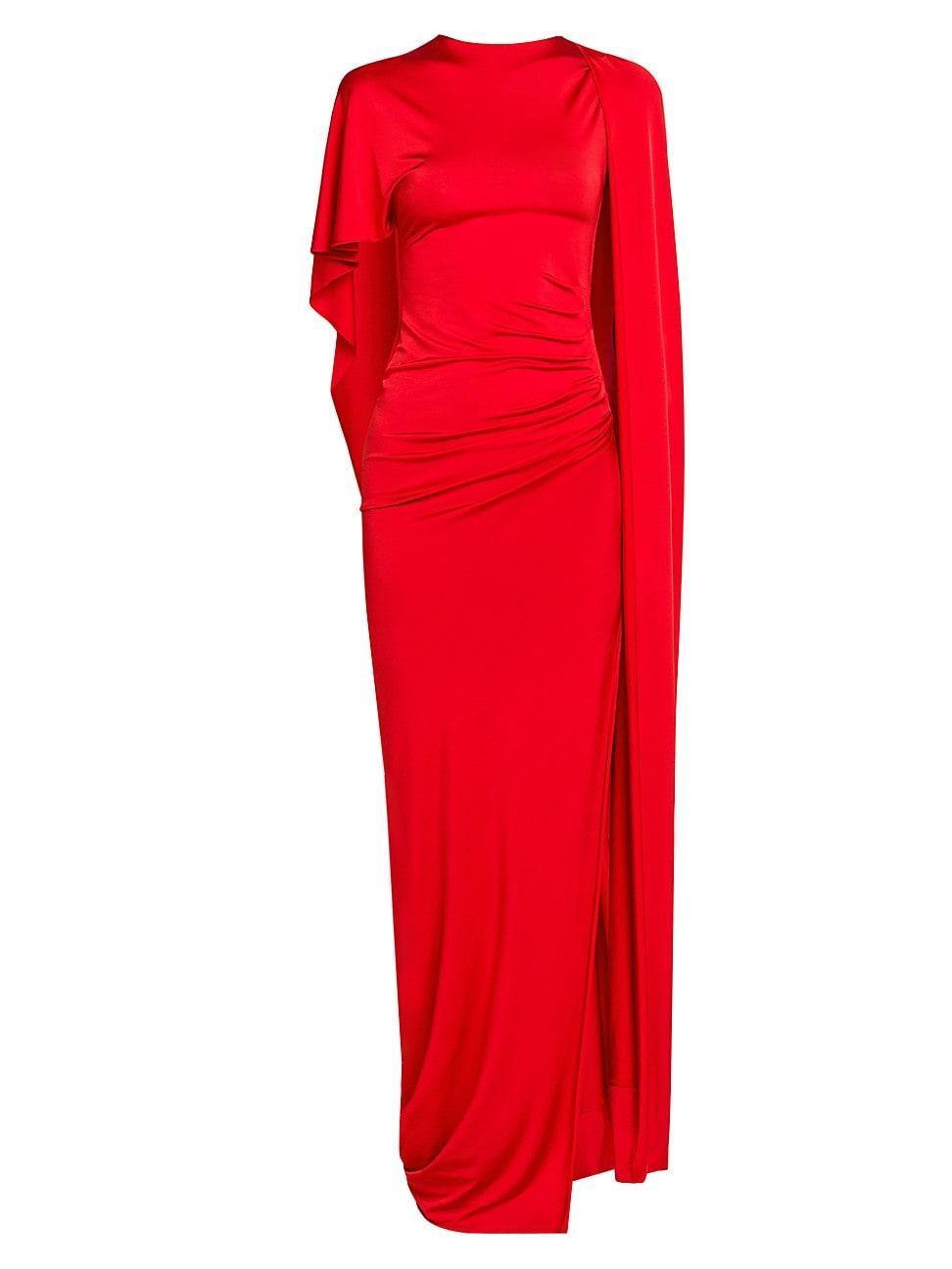 Womens Asymmetric Jersey Cape Gown Product Image