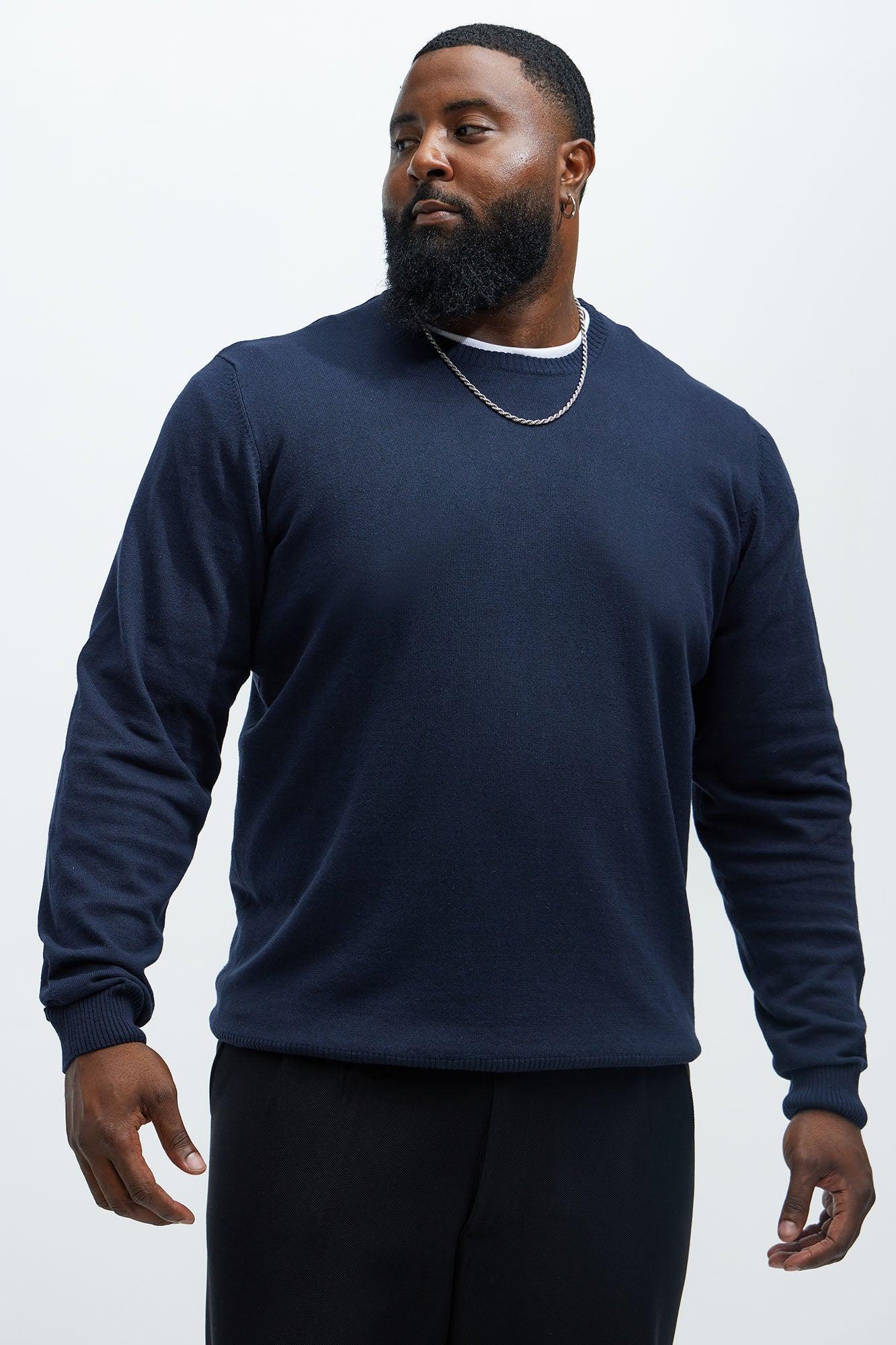Cozy and Cool Crewneck Sweater - Navy Product Image