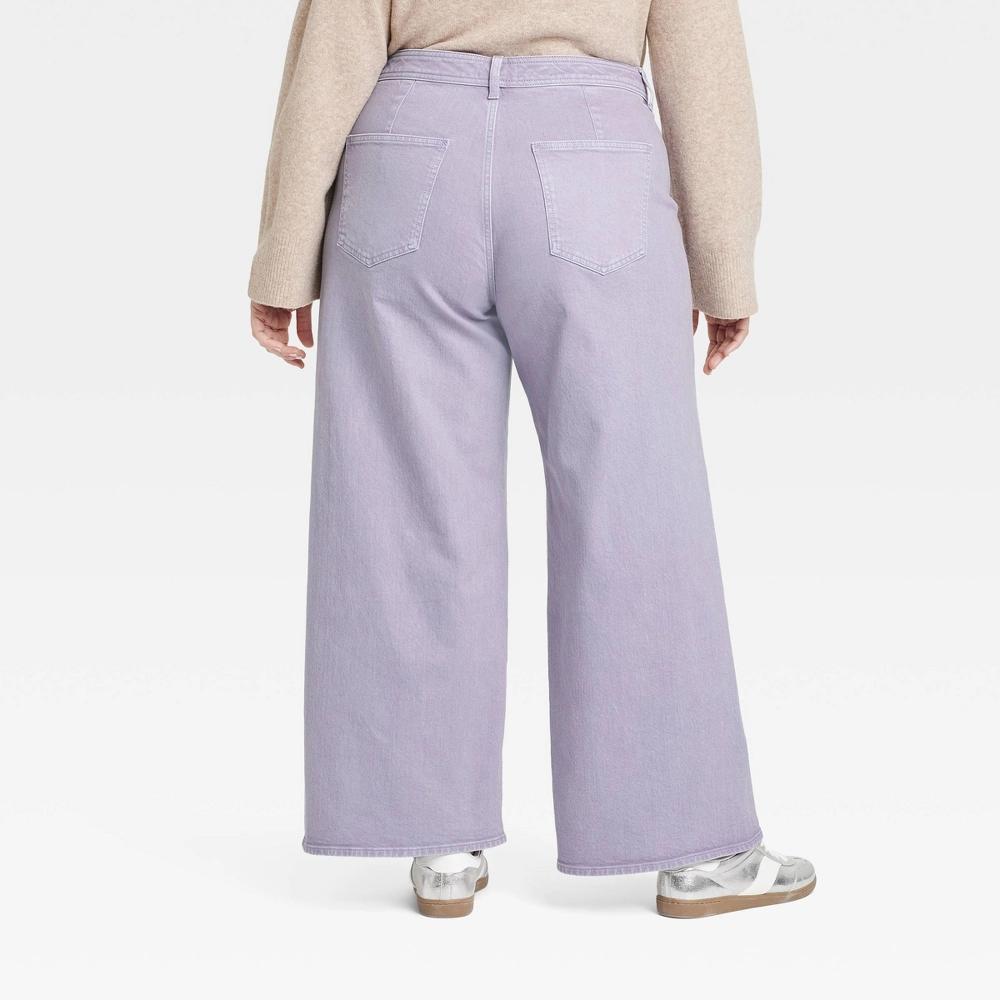 Womens High-Rise Sailor Wide Leg Ankle Jeans - Universal Thread Purple 28 Product Image