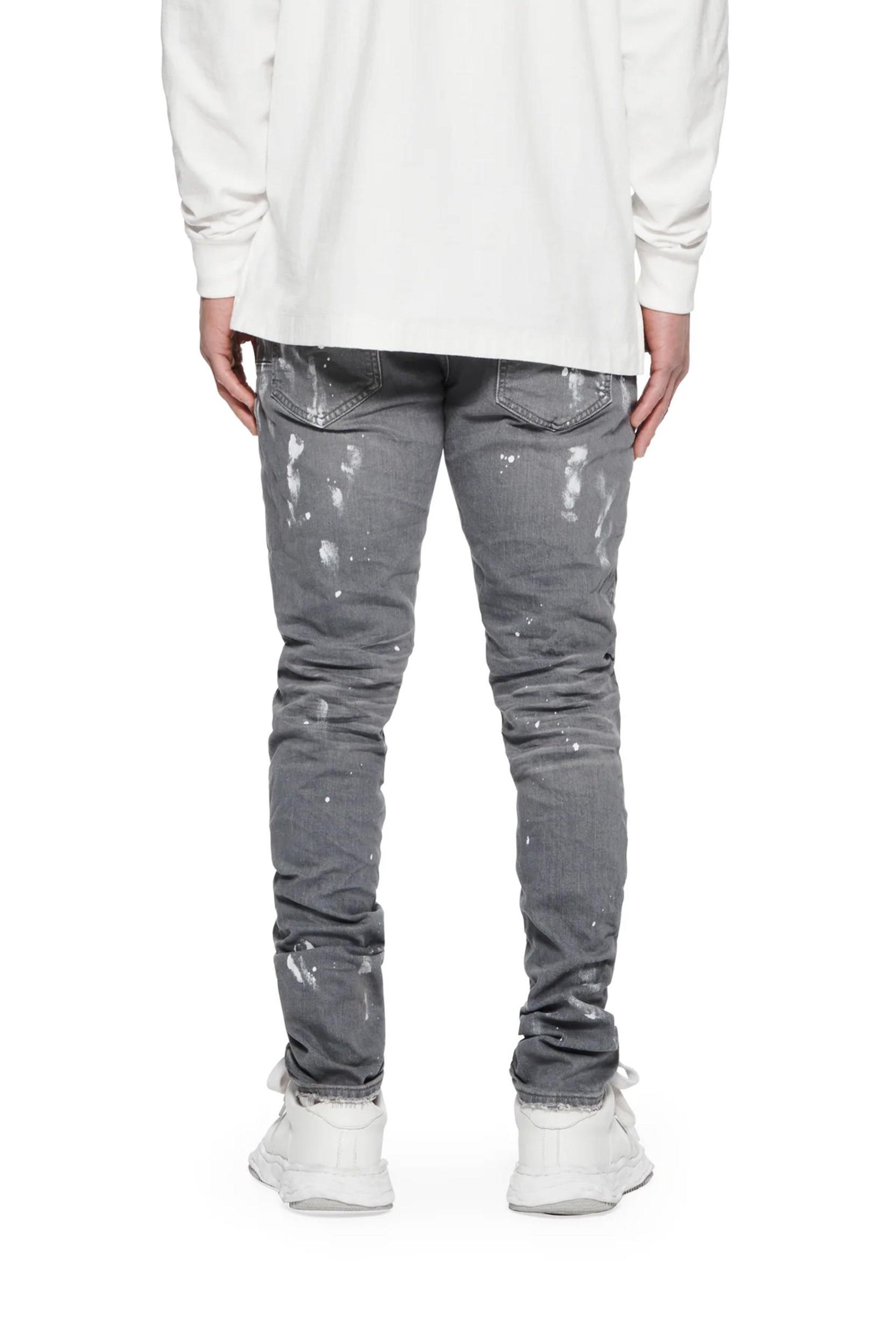 P001 Worn Grey Knee Slit Male Product Image
