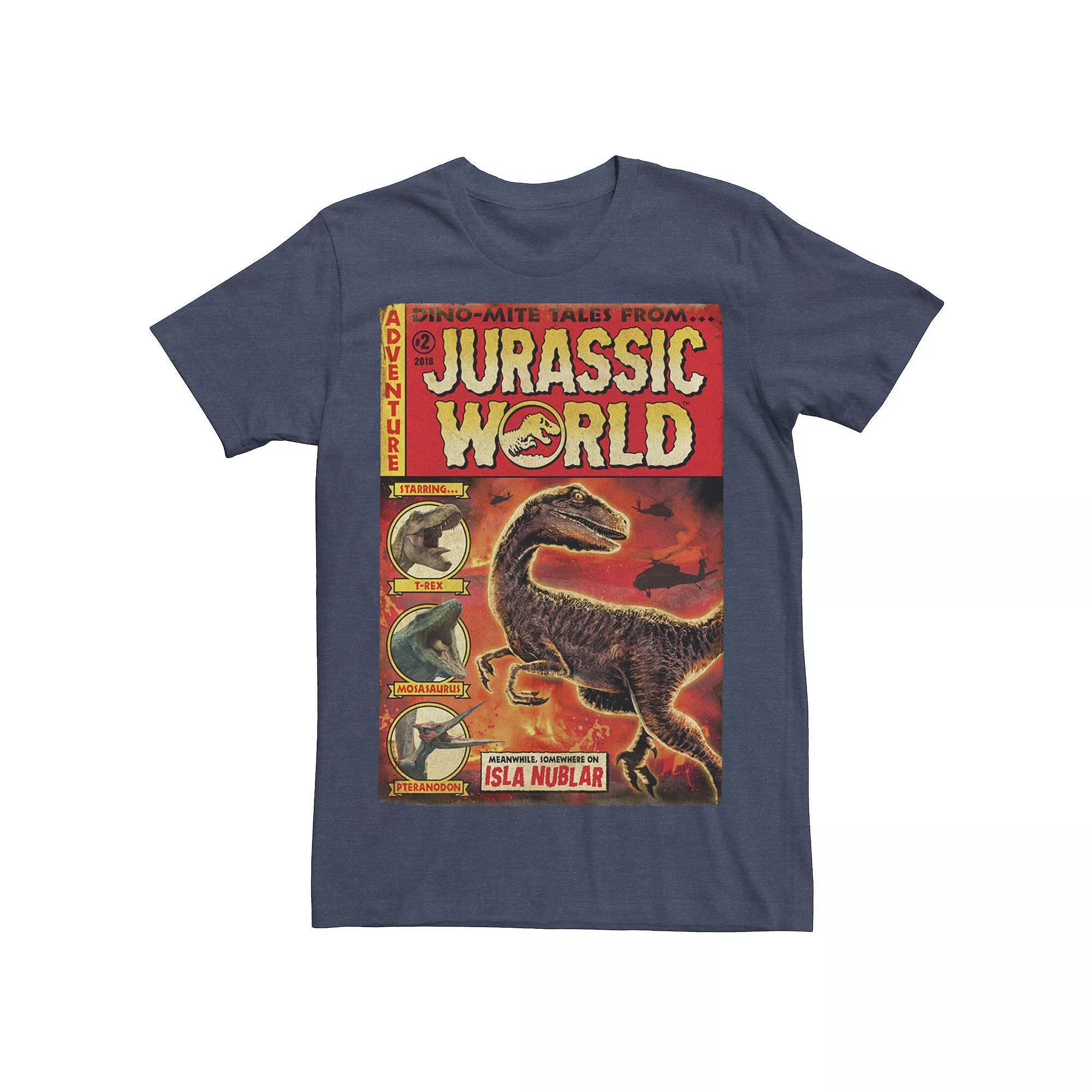 Mens Jurassic World Two Dino-Mite Tales Vintage Tee Royal Grey Product Image