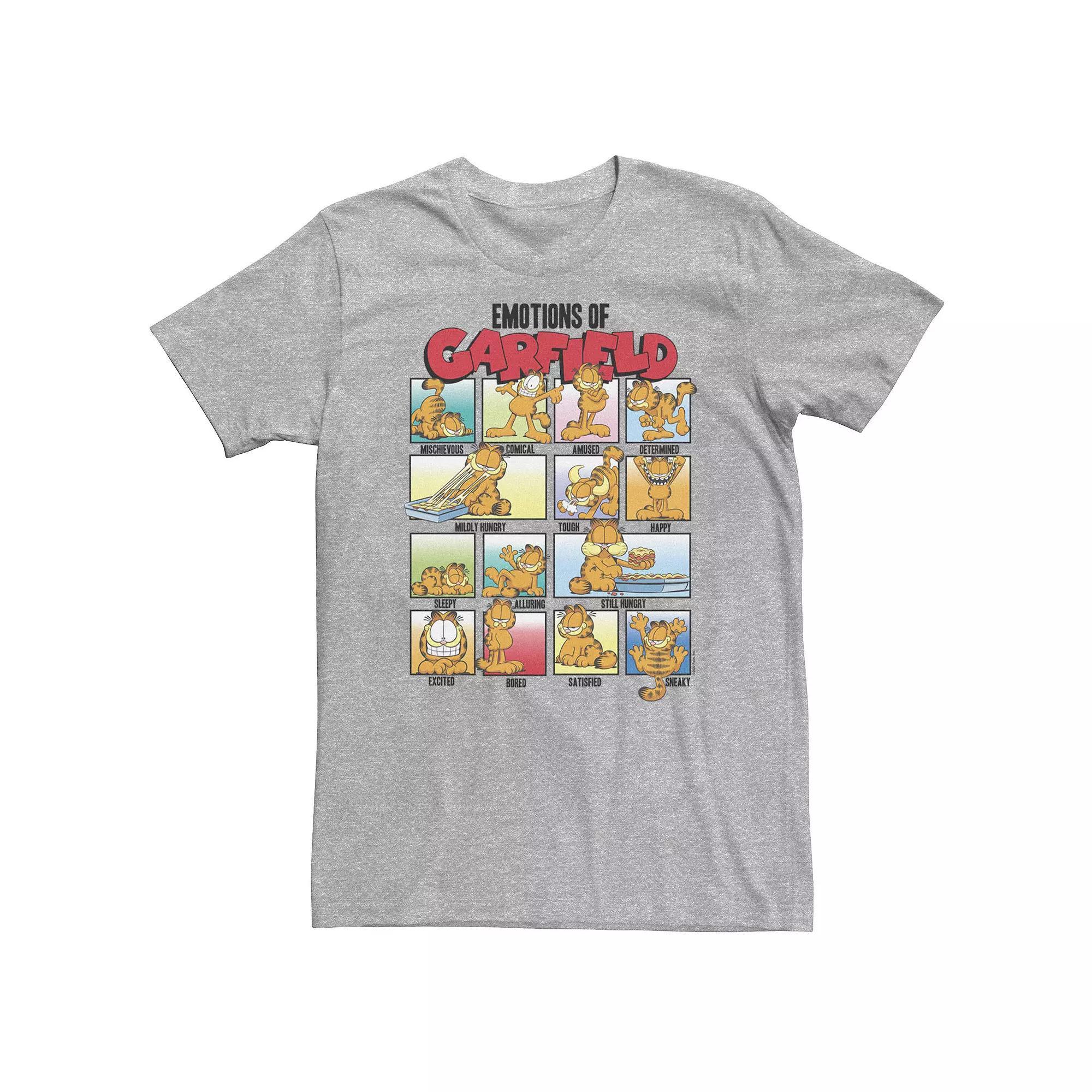 Big & Tall Garfield Emotions Portrait Panels Tee, Men's, Size: 3XL Tall, Athletic Grey Product Image