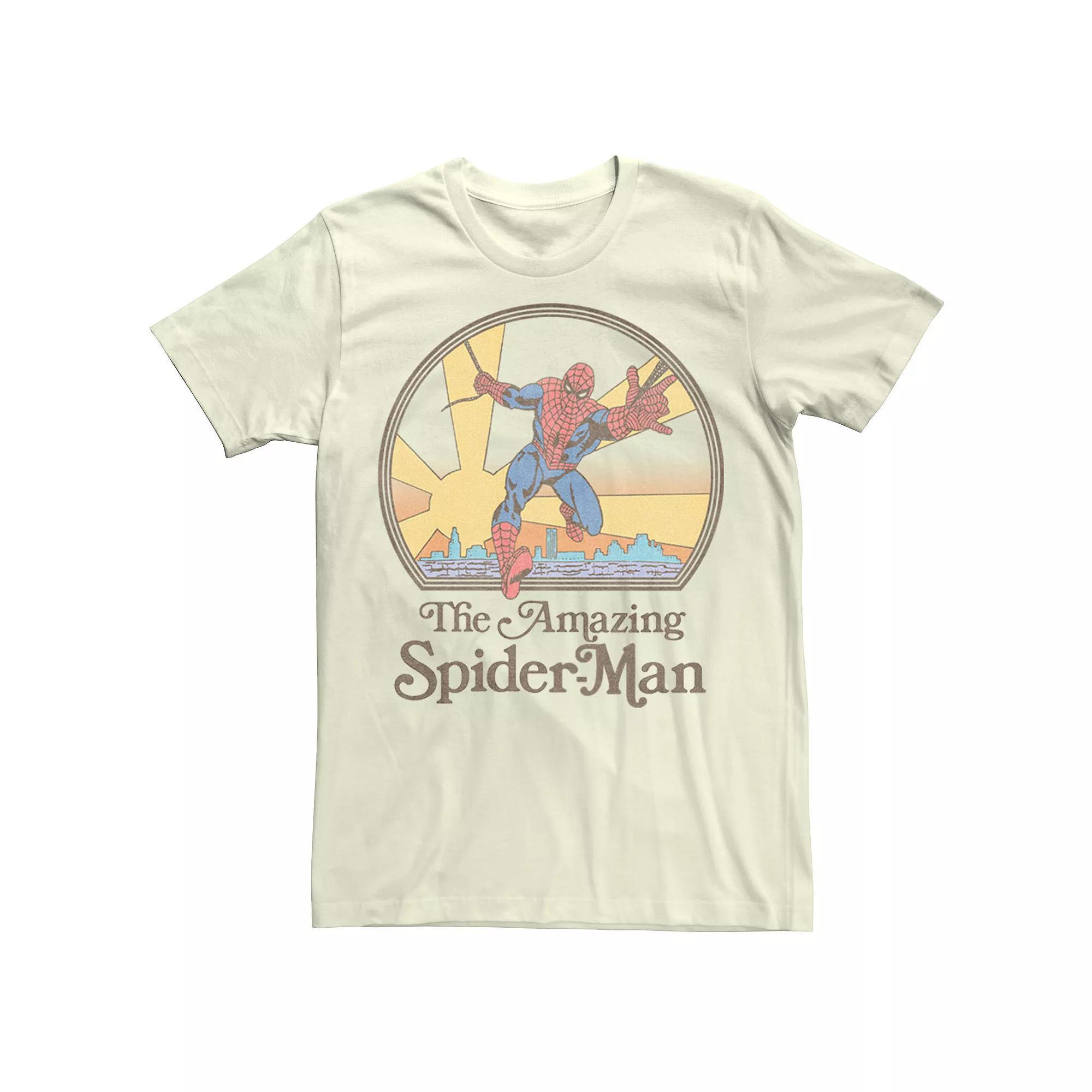 Men's Marvel Spider-Man Vintage 70's Graphic Tee, Size: Medium, Natural Product Image
