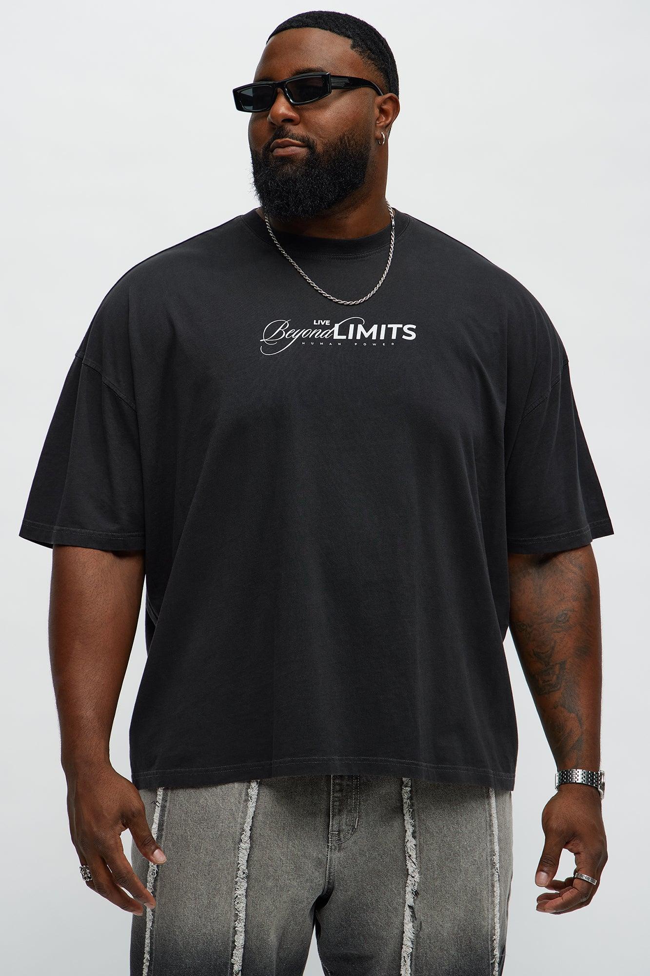Live Beyond Limits Oversized Short Sleeve Tee - Black Wash Product Image