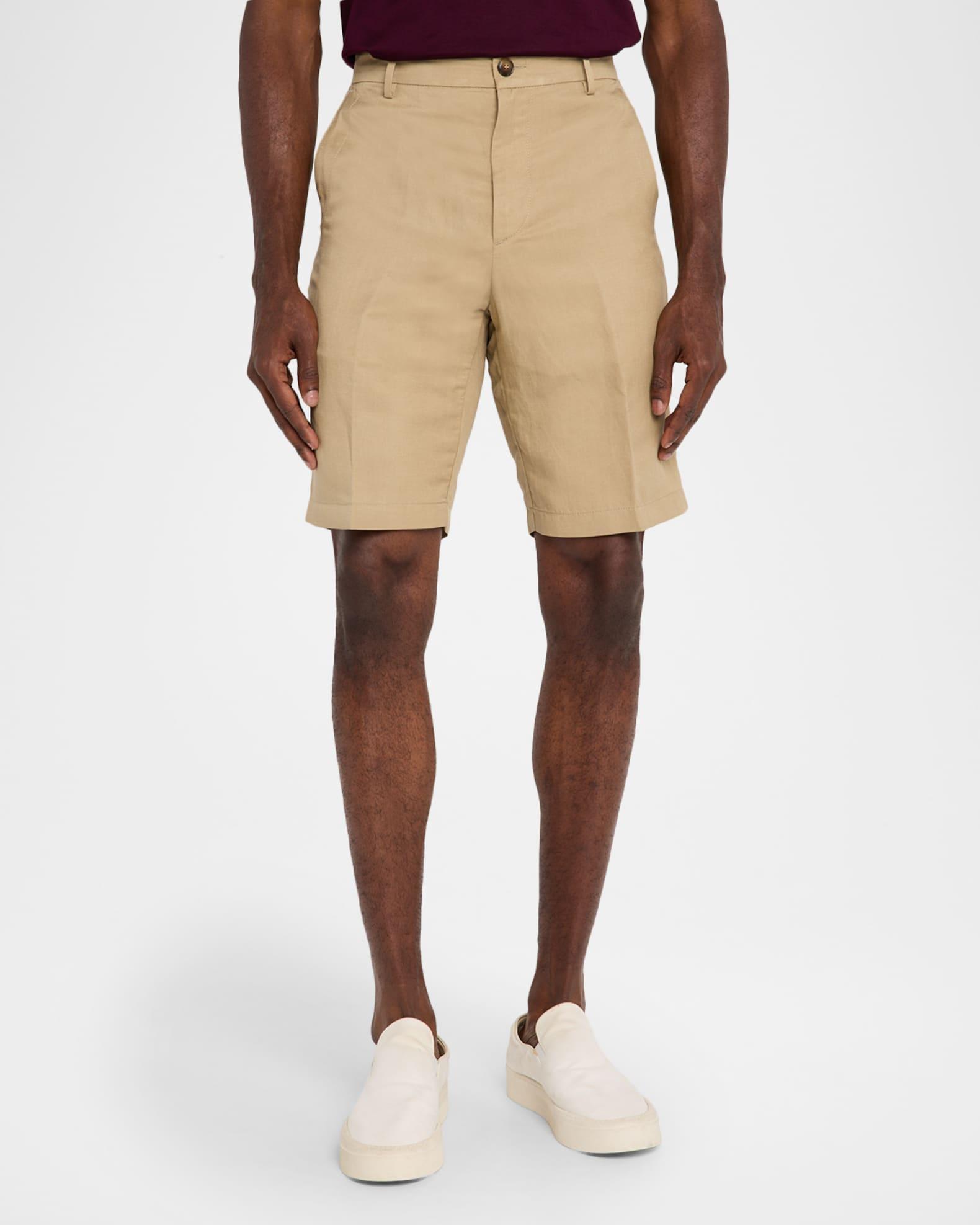 Men's Linen and Silk Flat-Front Bermuda Shorts Product Image