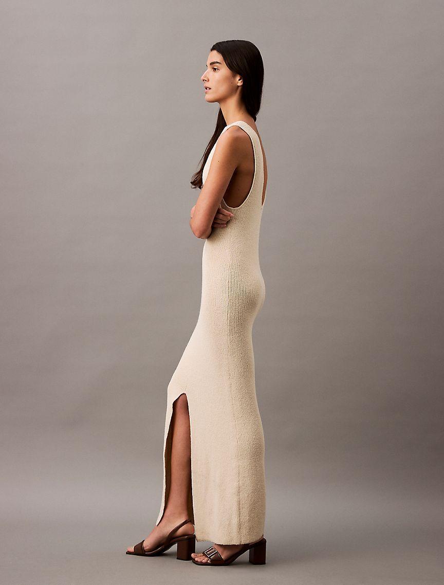 Boucle Ribbed Sleeveless Midi Dress Product Image