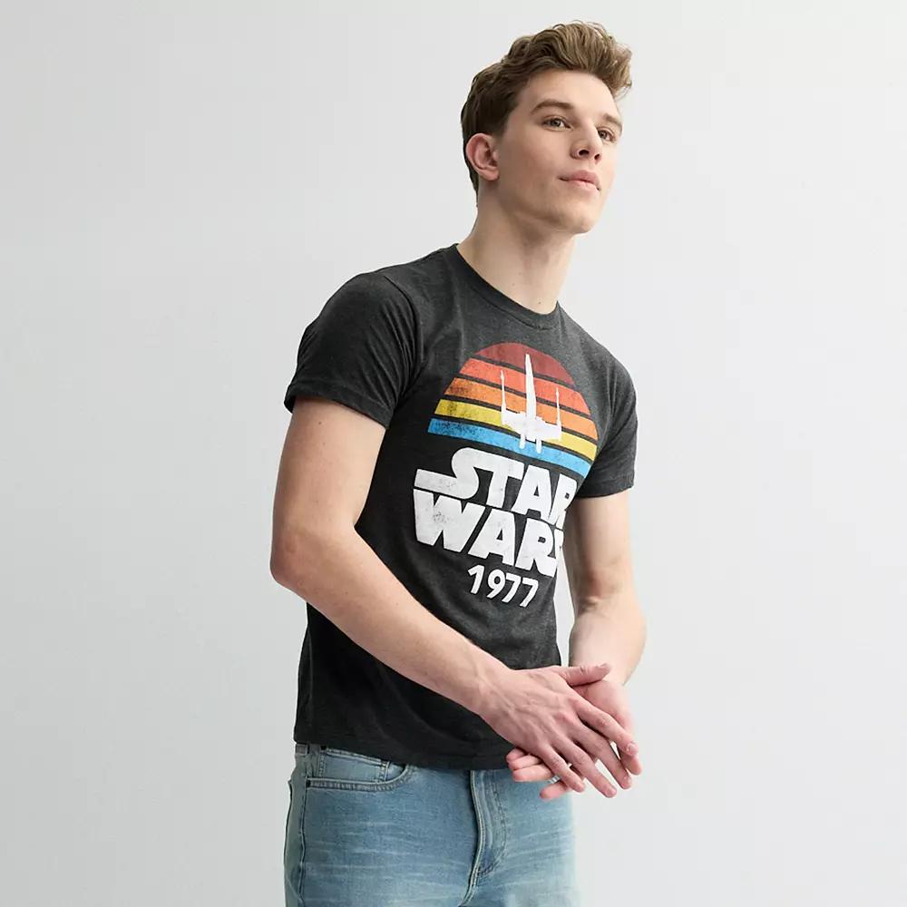 Men's Star Wars Vintage Logo Tee, Size: Medium, Grey Heather Product Image