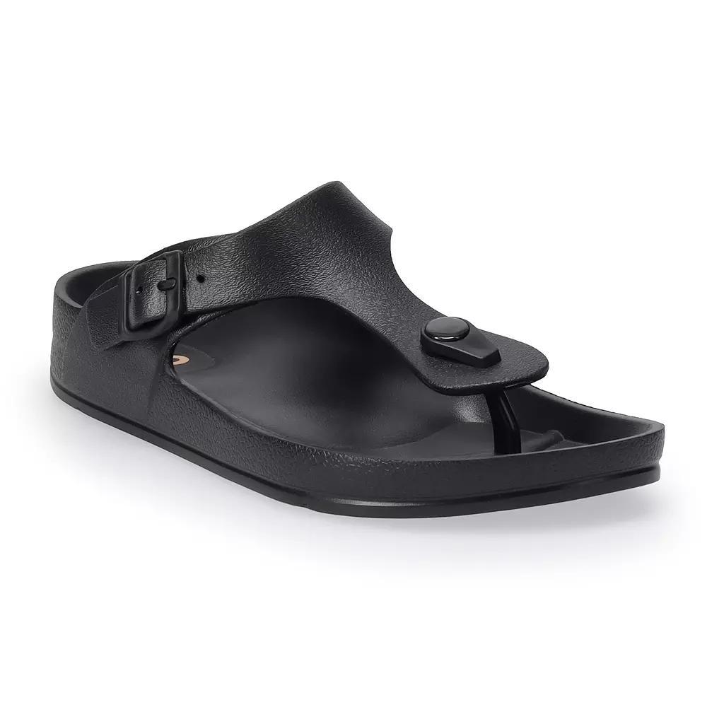 SO® Poku Women's Thong EVA Sandals, Size: 7, Black Product Image