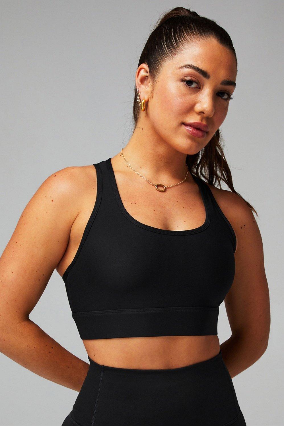Fabletics On-the-Go Medium-Impact Sports Bra Womens black Size XL Product Image