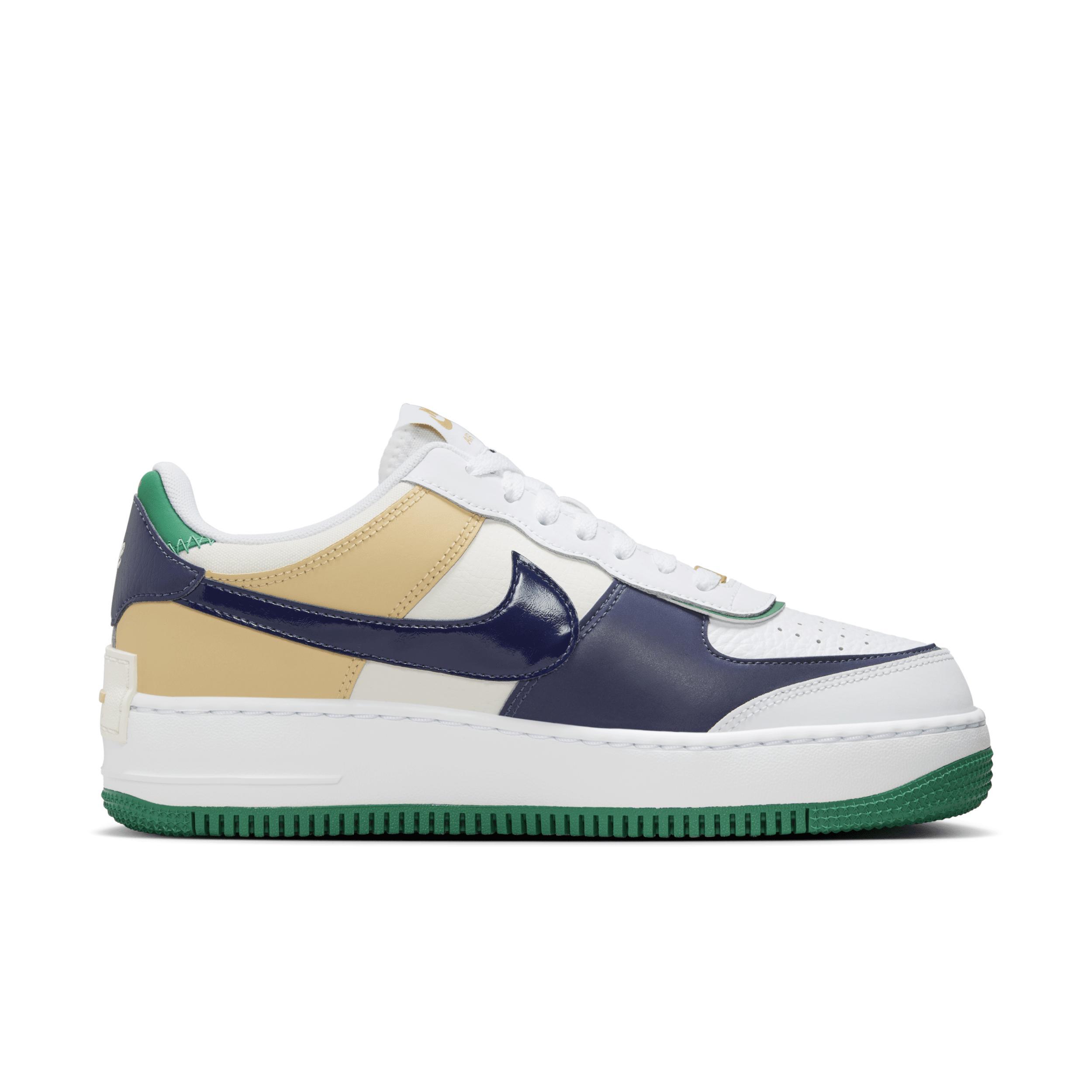 Nike Womens Nike Air Force 1 Shadow - Womens Shoes White/Midnight Navy/Malachite Product Image