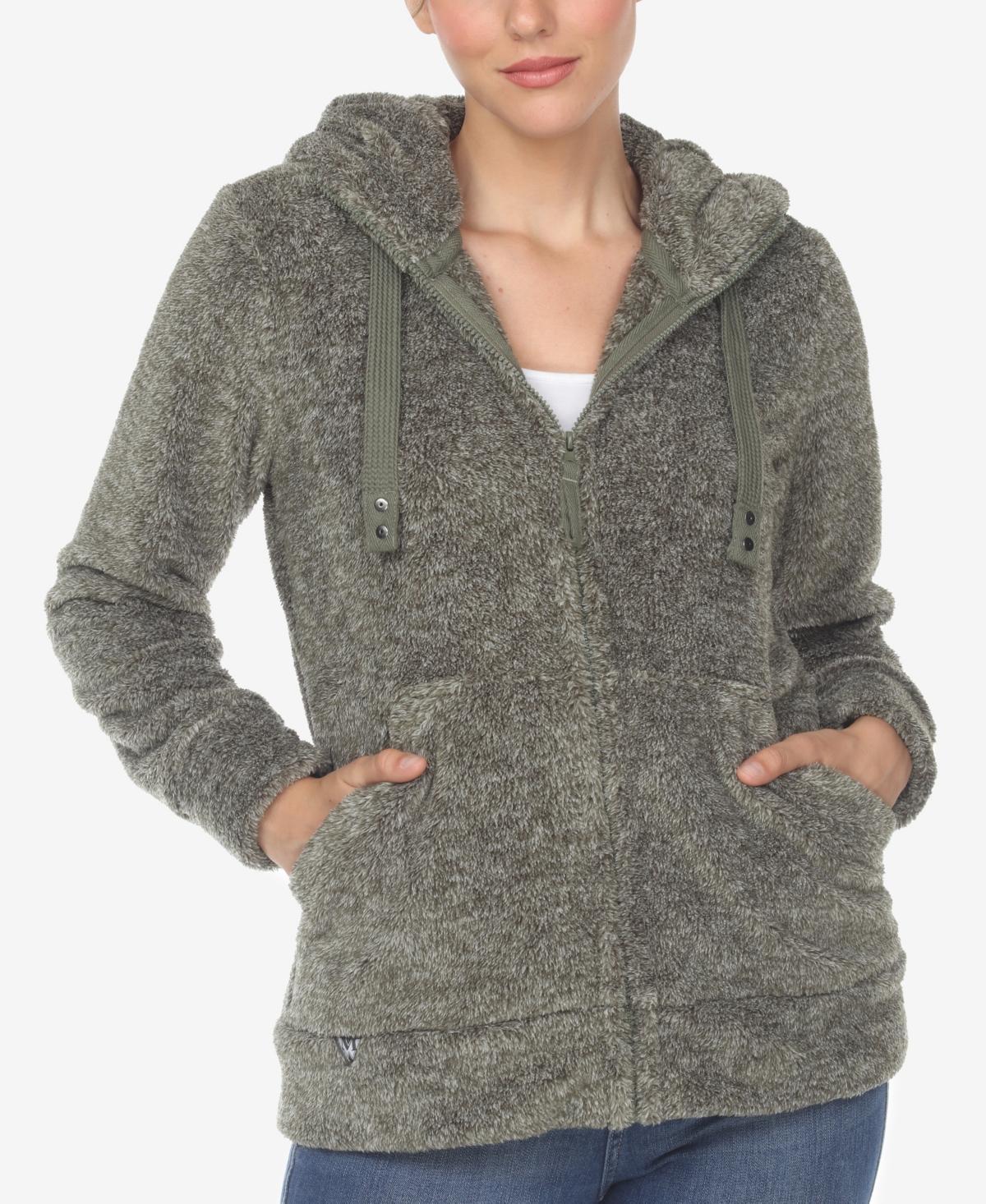 White Mark Womens Hooded Sherpa Jacket Product Image