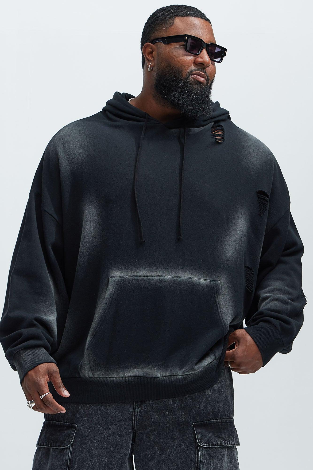 Tyson Brushed Oversized Hoodie - Black Wash Product Image